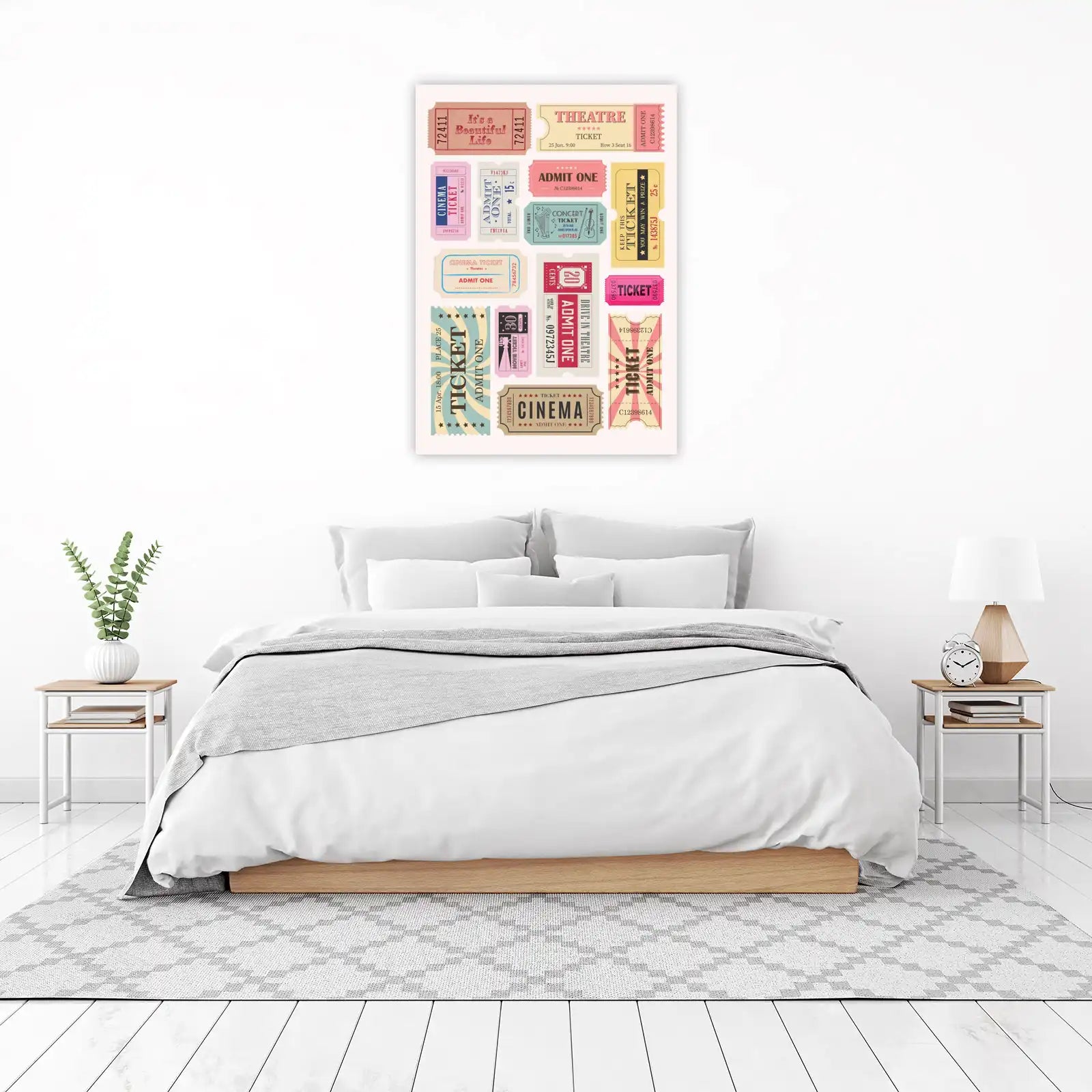 Vintage Ticket Collage Wall Art