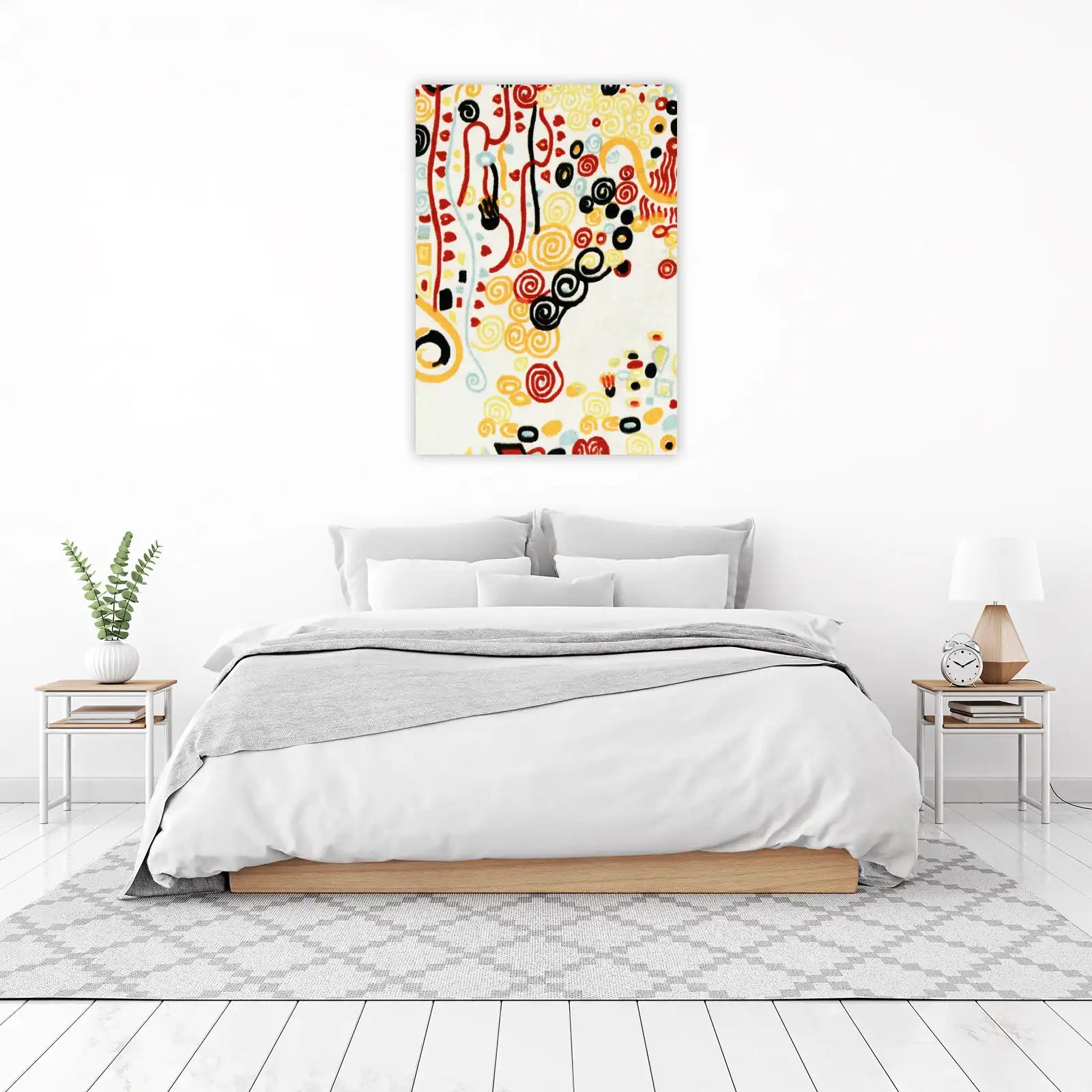 Vibrant Abstract Swirls & Hearts Wall Art