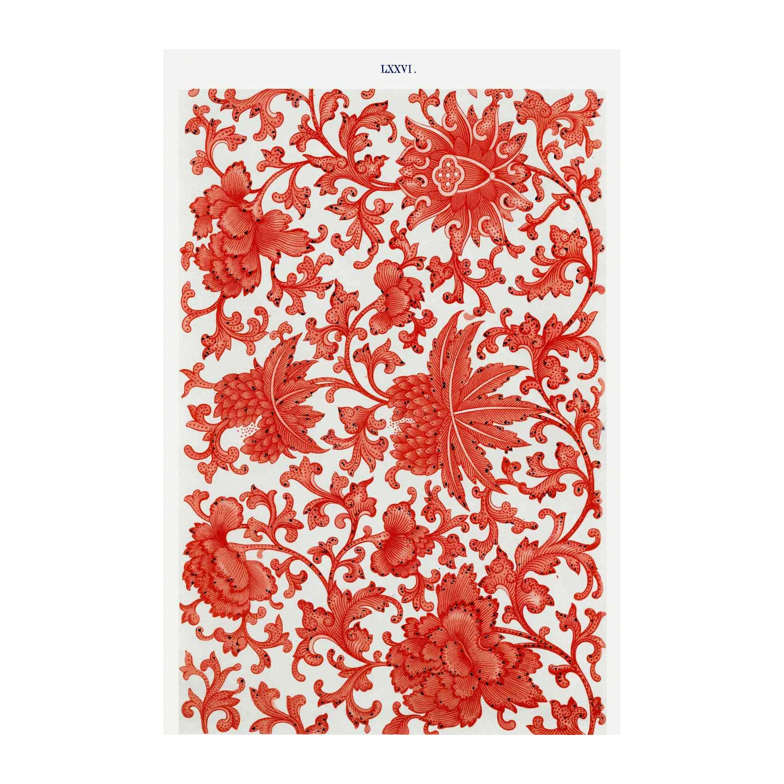 Vibrant Red Floral Pattern Wall Art