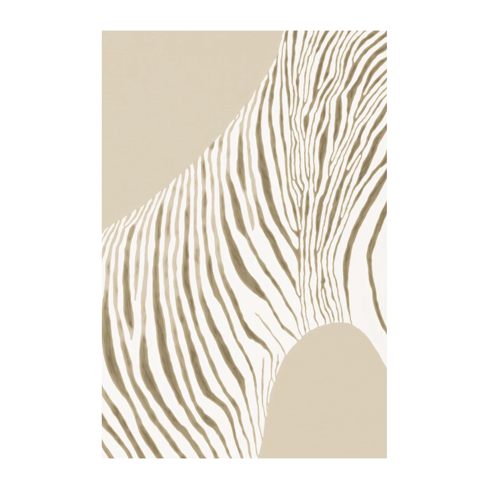 Modern Zebra Stripe Beige Wall Art