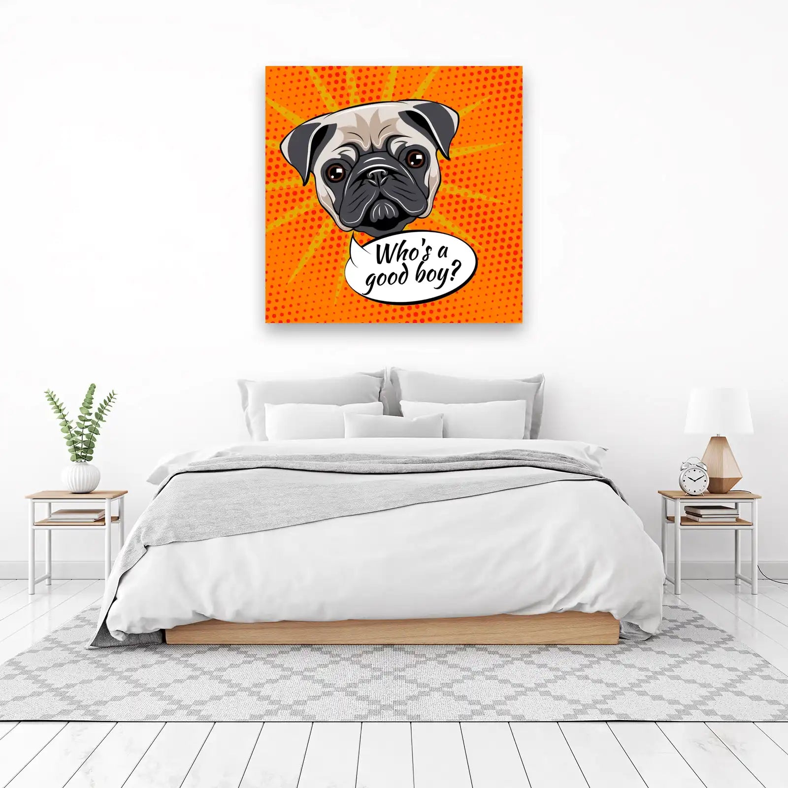 Pop Art Pug "Who's a Good Boy?" Wall Art