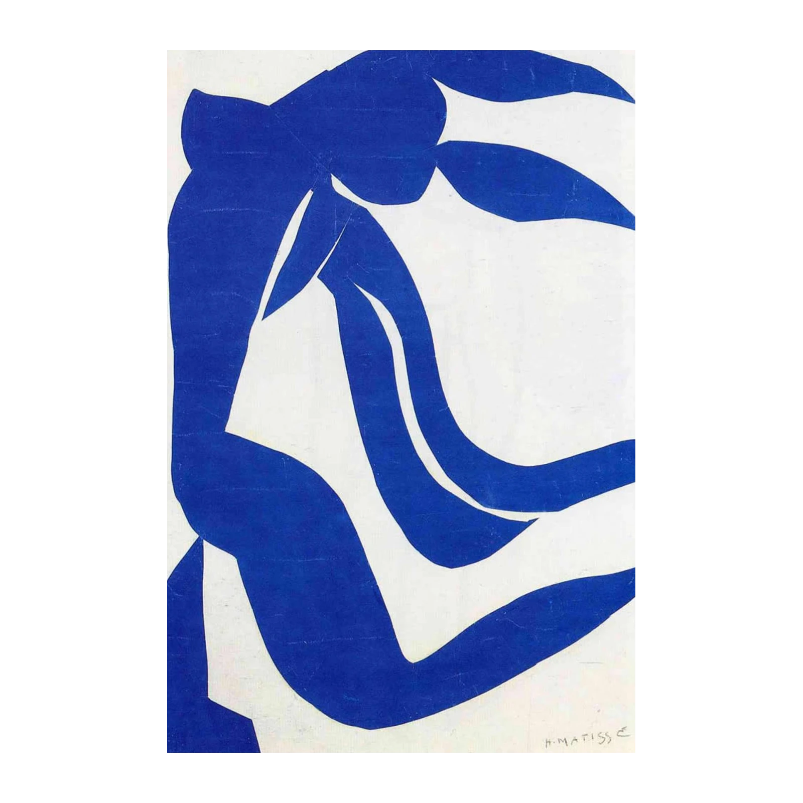 Vibrant Blue Figure Matisse Inspired Wall Art