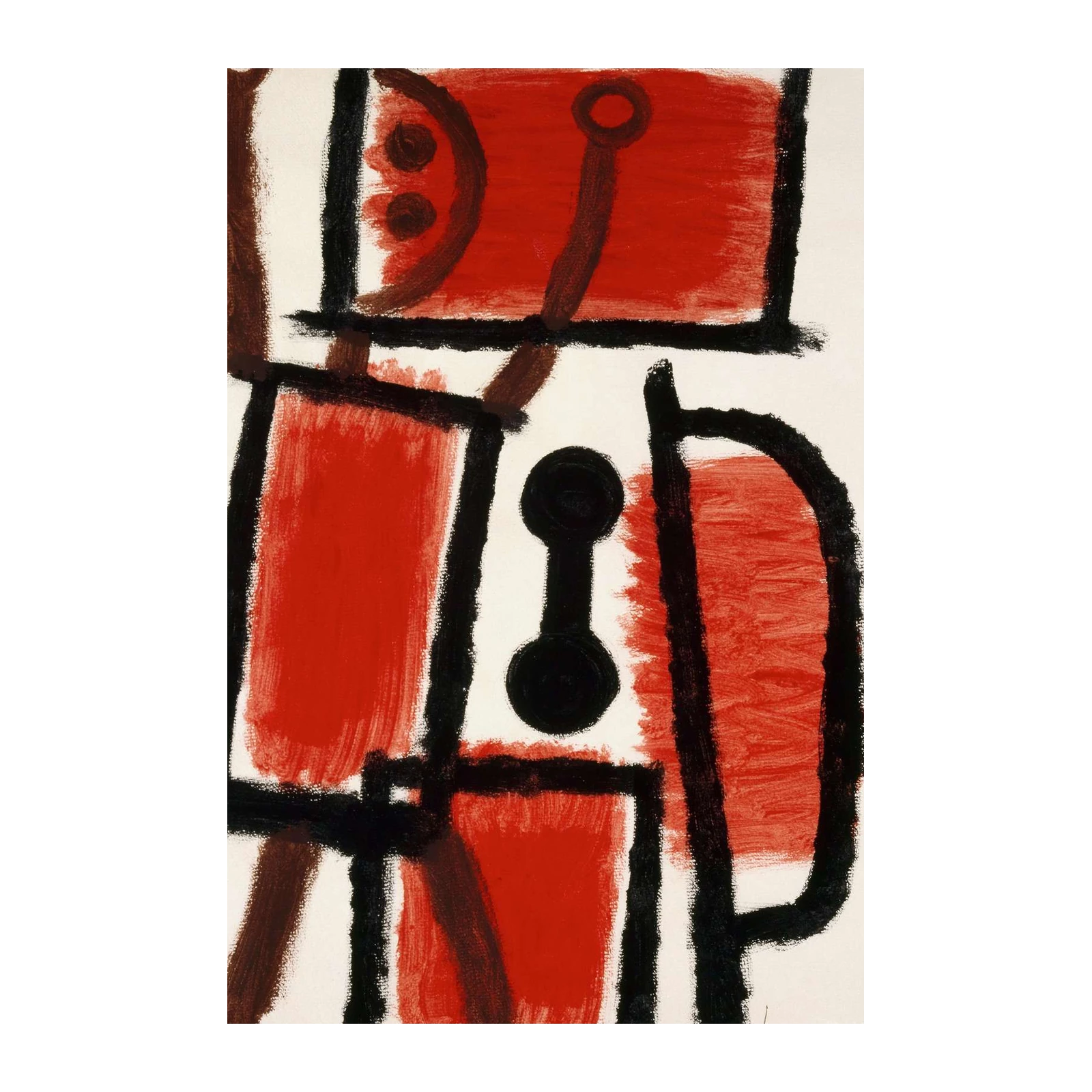 Abstract Bold Red & Black Geometric Wall Art