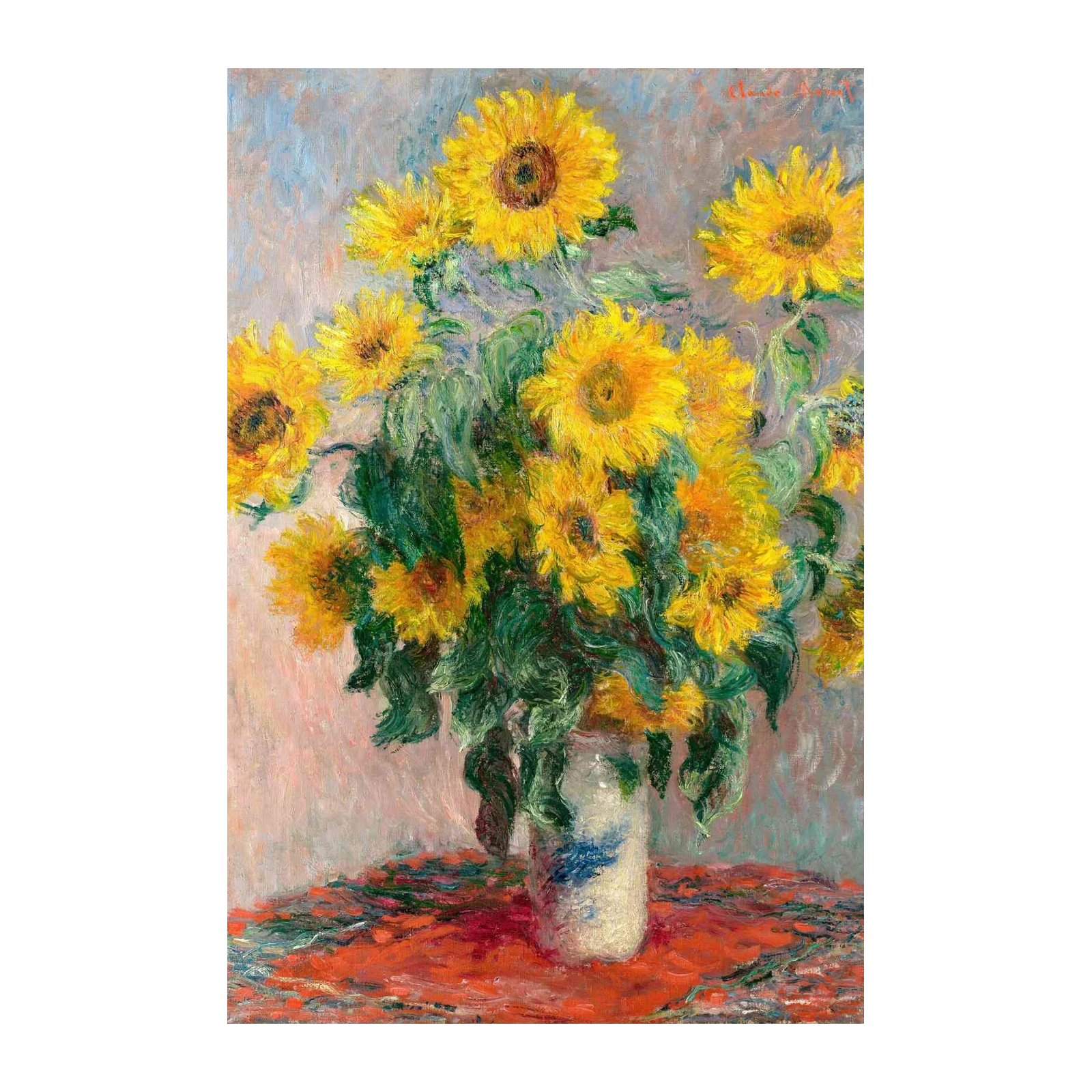 Vibrant Sunflowers Vase Impressionist Wall Art
