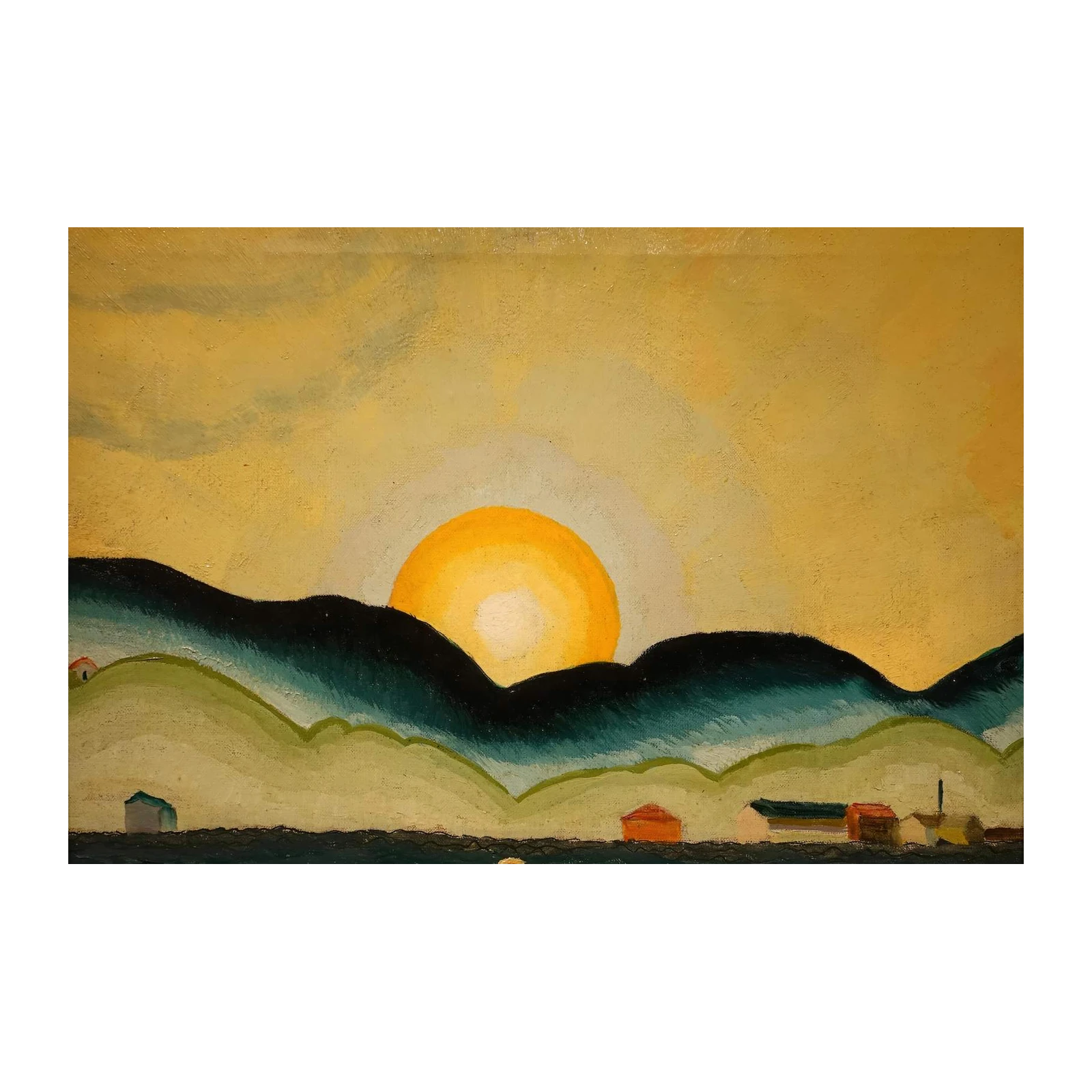 Golden Sunrise Landscape Wall Art