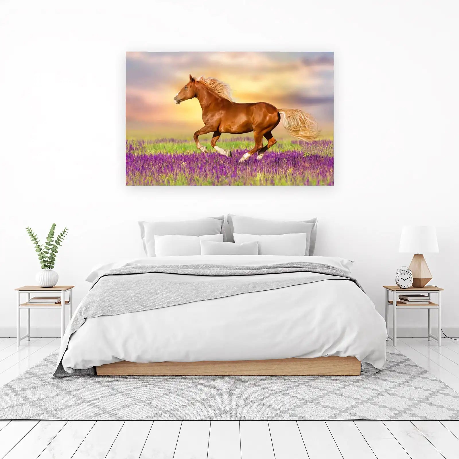 Majestic Chestnut Horse Running Wall Art