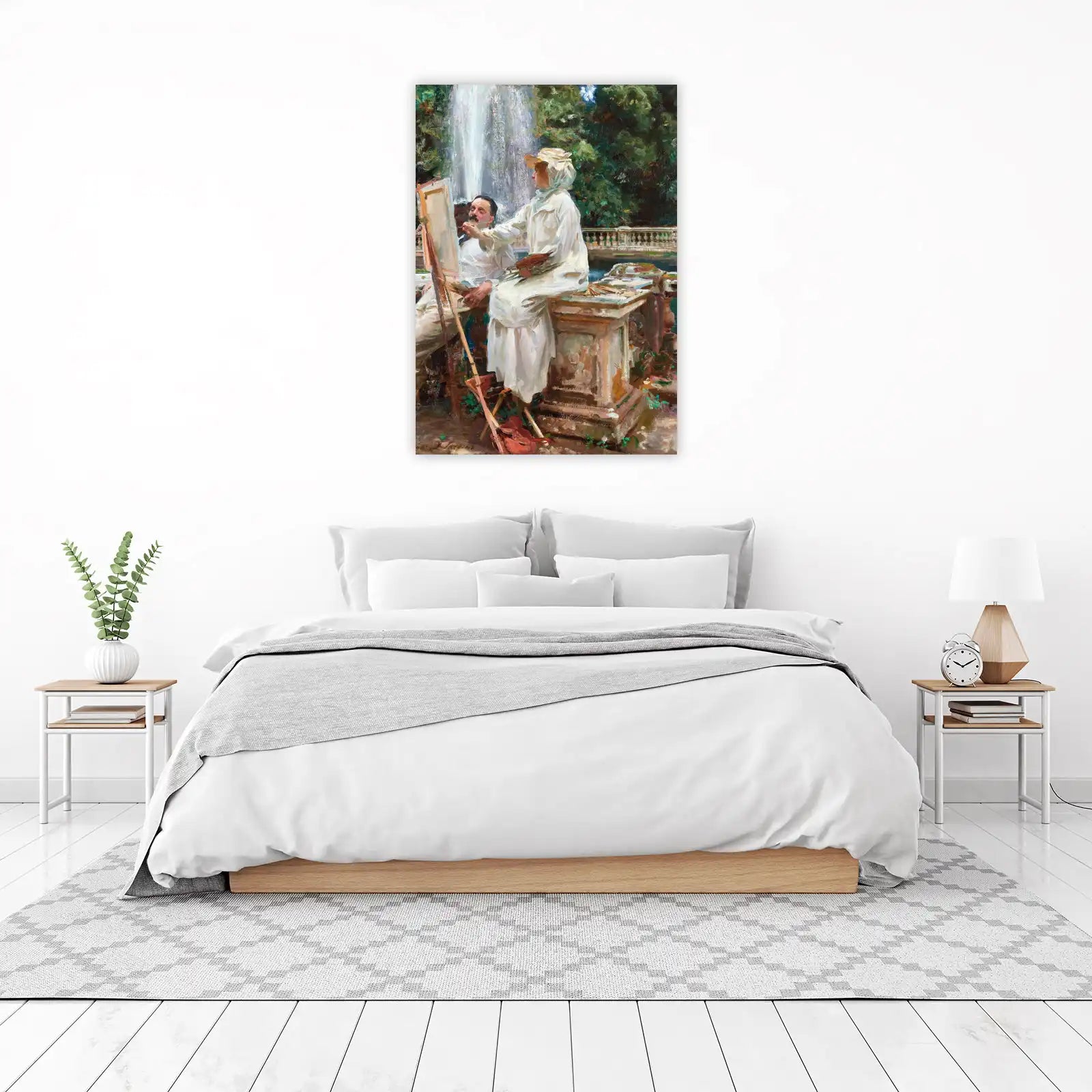Impressionist Artist Couple Fountain Wall Art