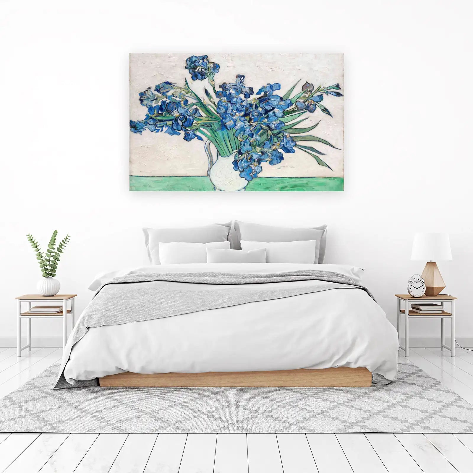 Vibrant Blue Irises Still Life Wall Art