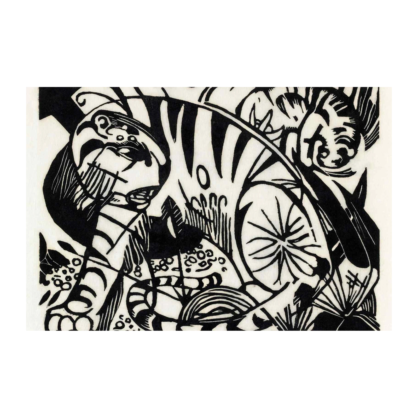 Bold Tiger Abstract Black & White Wall Art