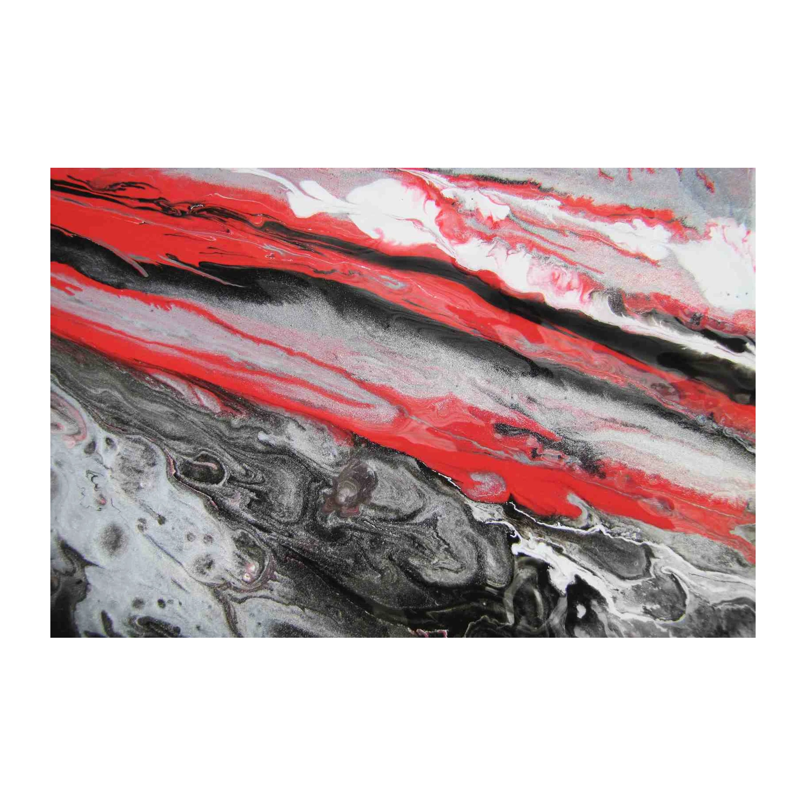 Bold Red Black & White Abstract Wall Art