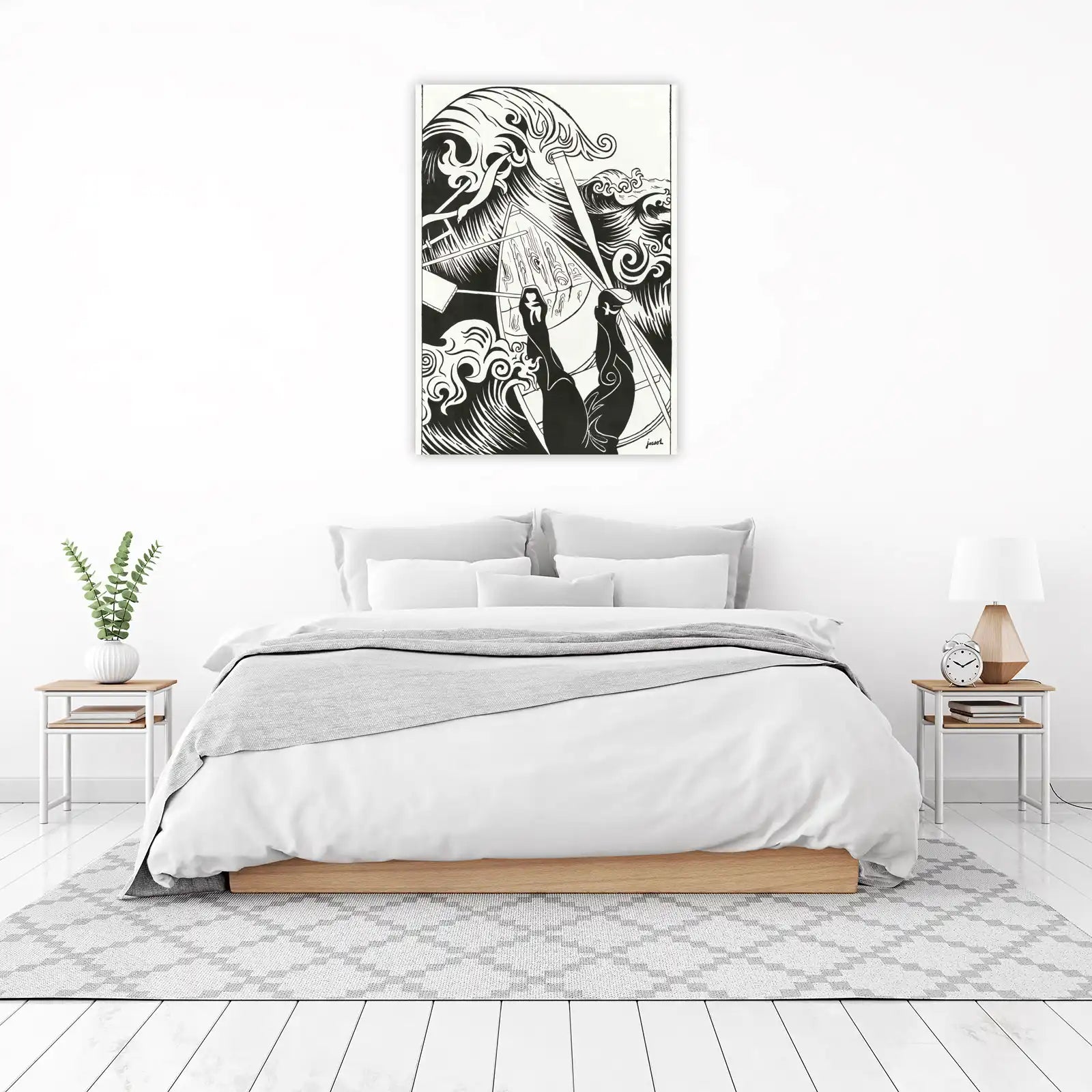 Dramatic Boat Struggle Art Wall Art