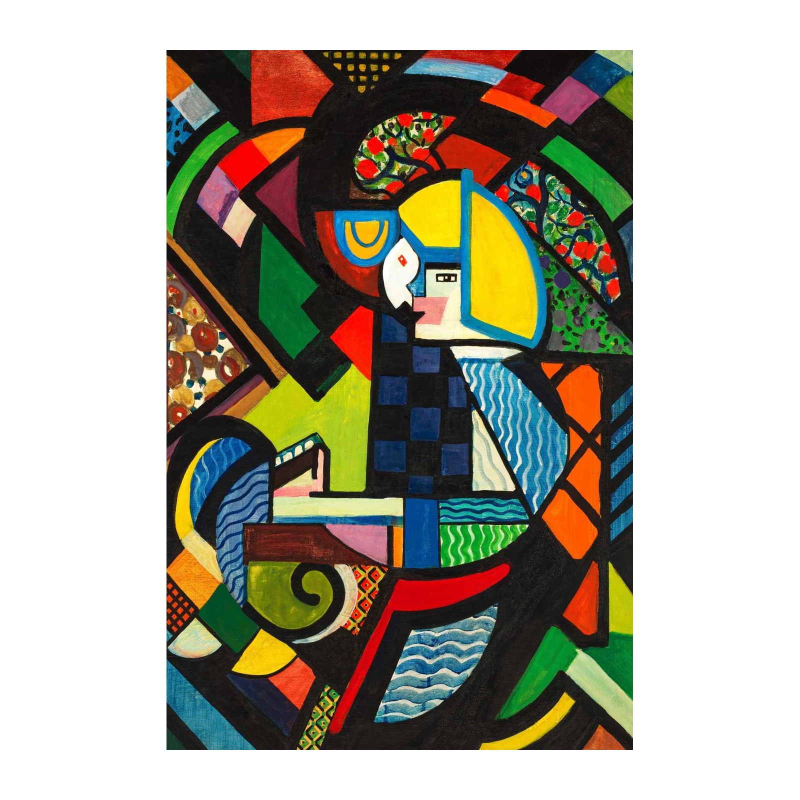 Vibrant Abstract Portrait Wall Art