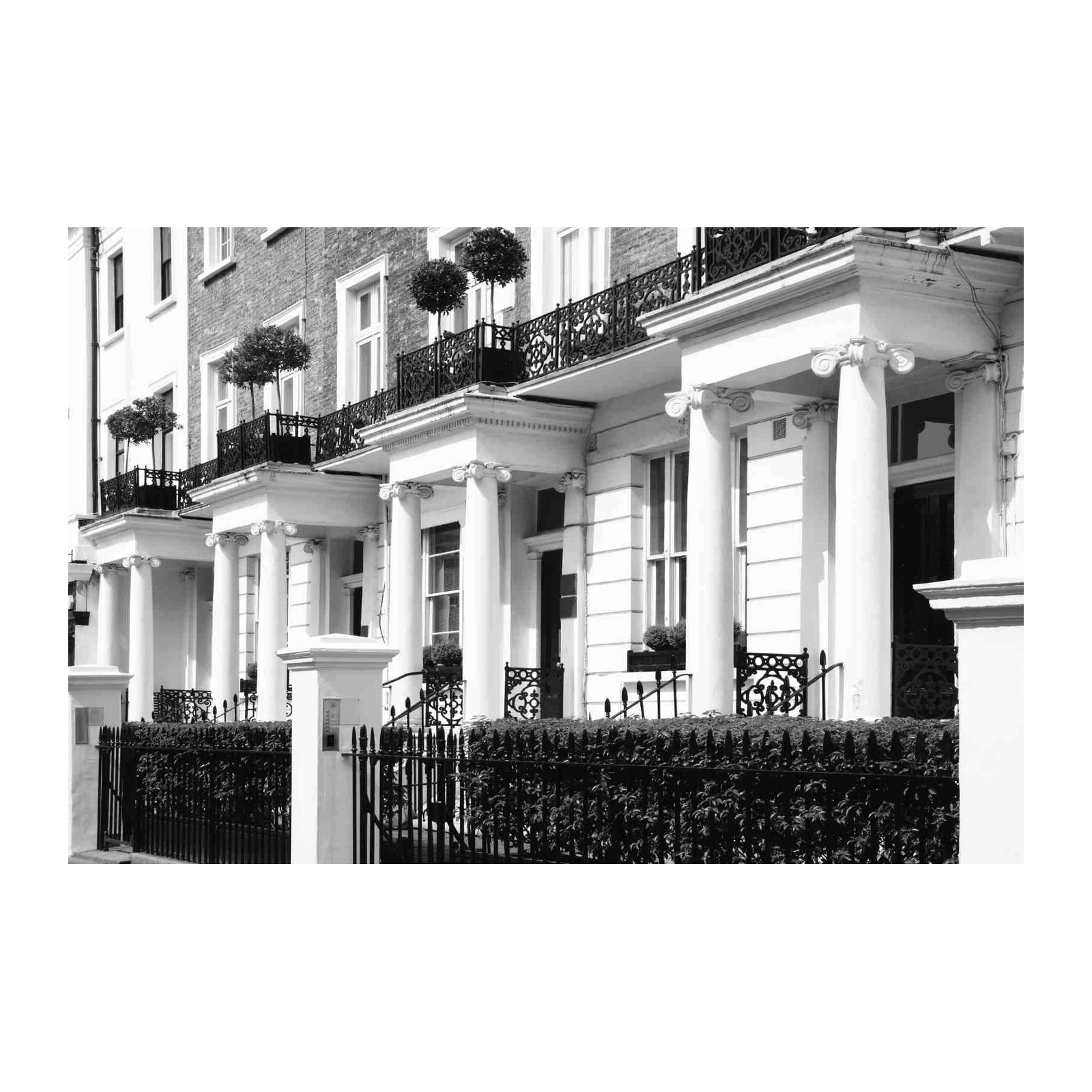 Elegant London Townhouse Black and White Wall Art