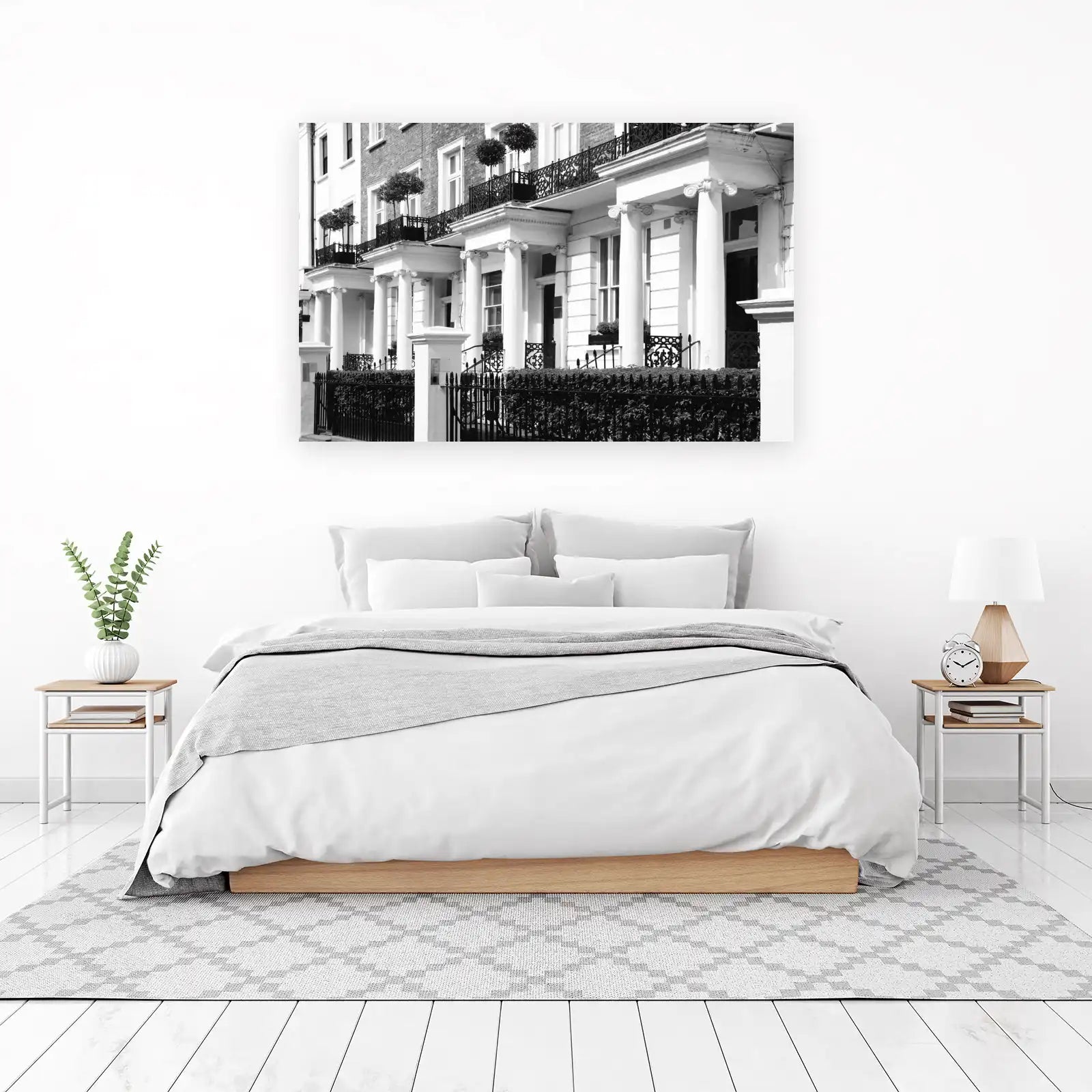 Elegant London Townhouse Black and White Wall Art