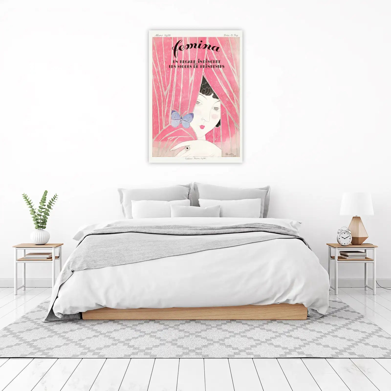 Elegant Art Nouveau Butterfly & Lady Wall Art