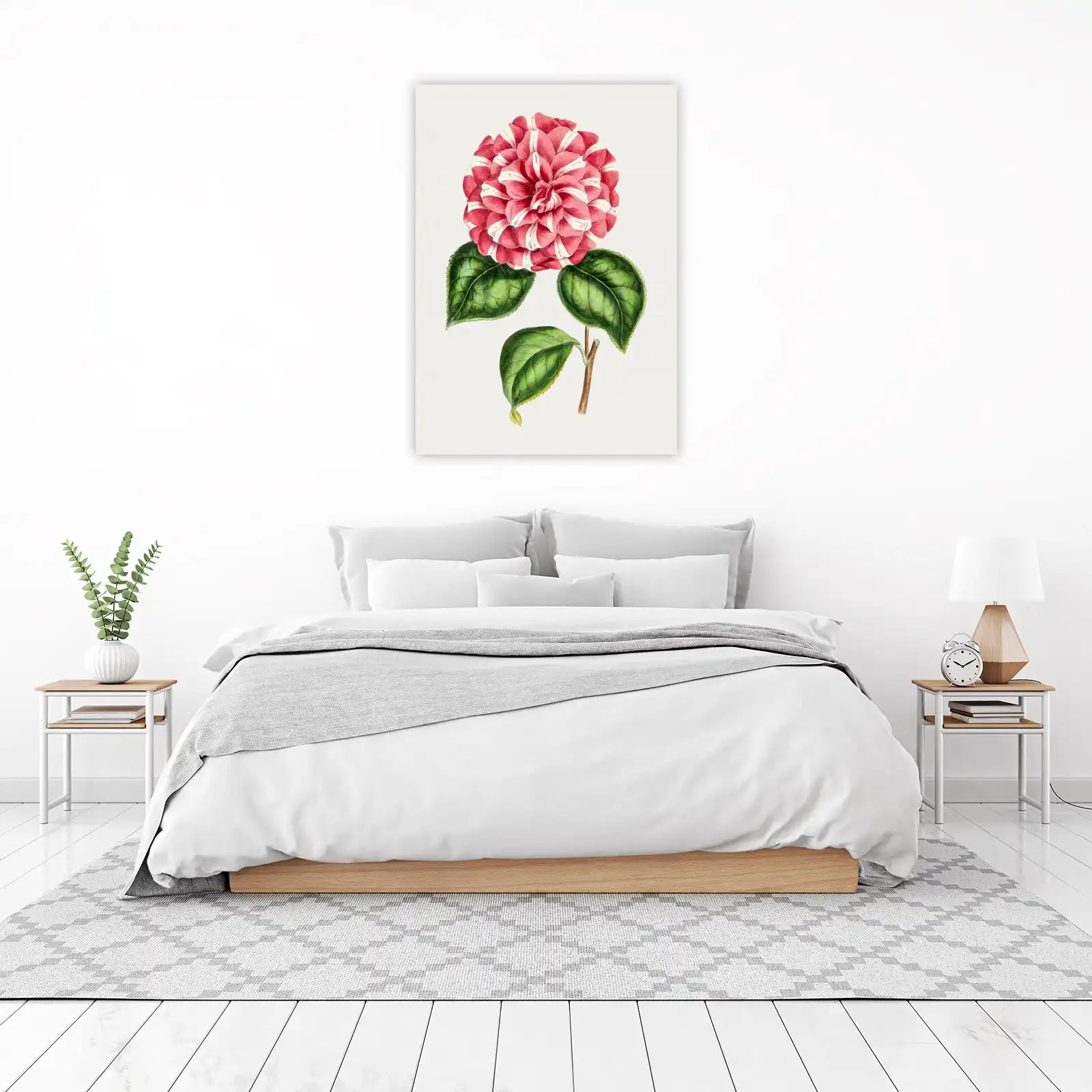 Striped Camellia Botanical Art Wall Art
