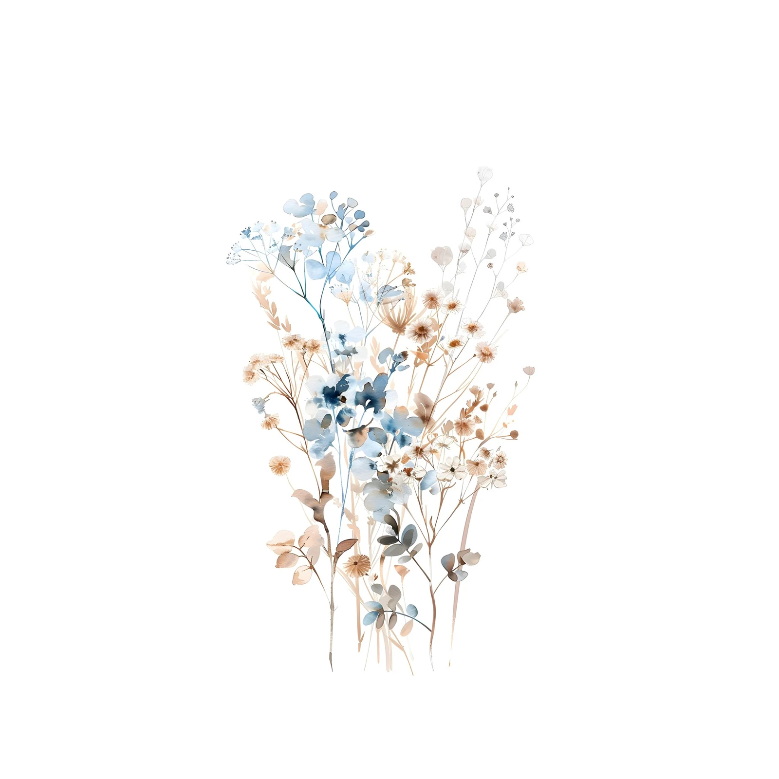 Soft Meadow Wildflowers Watercolor Wall Art