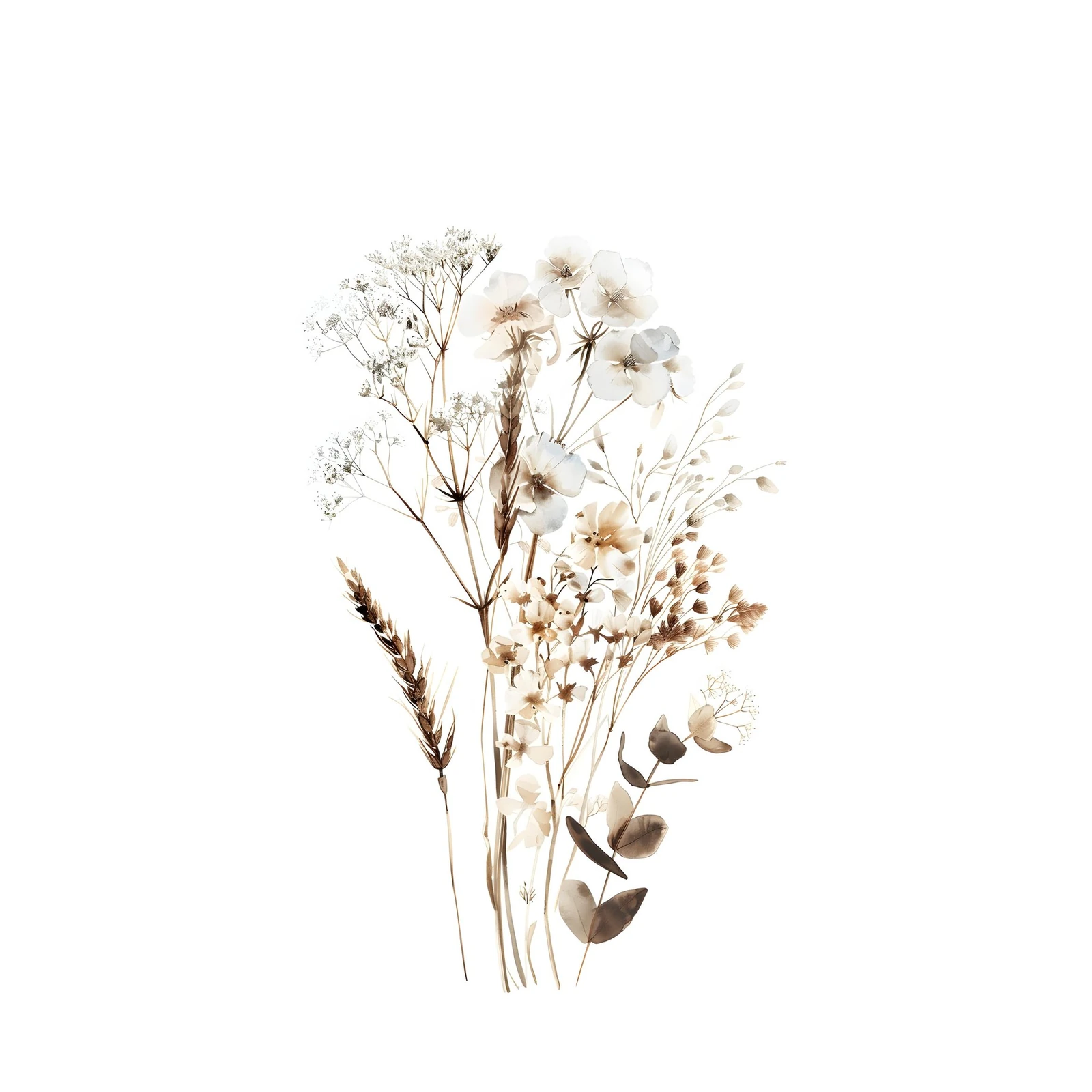 Boho Wildflower Meadow Botanical Wall Art