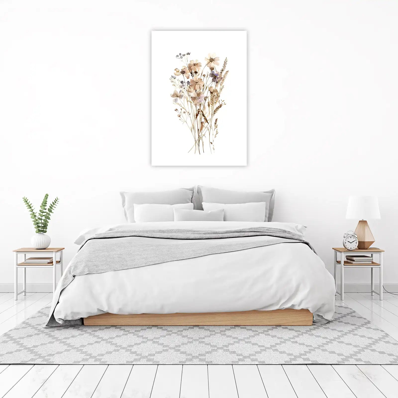Bohemian Meadow Floral Watercolor Wall Art