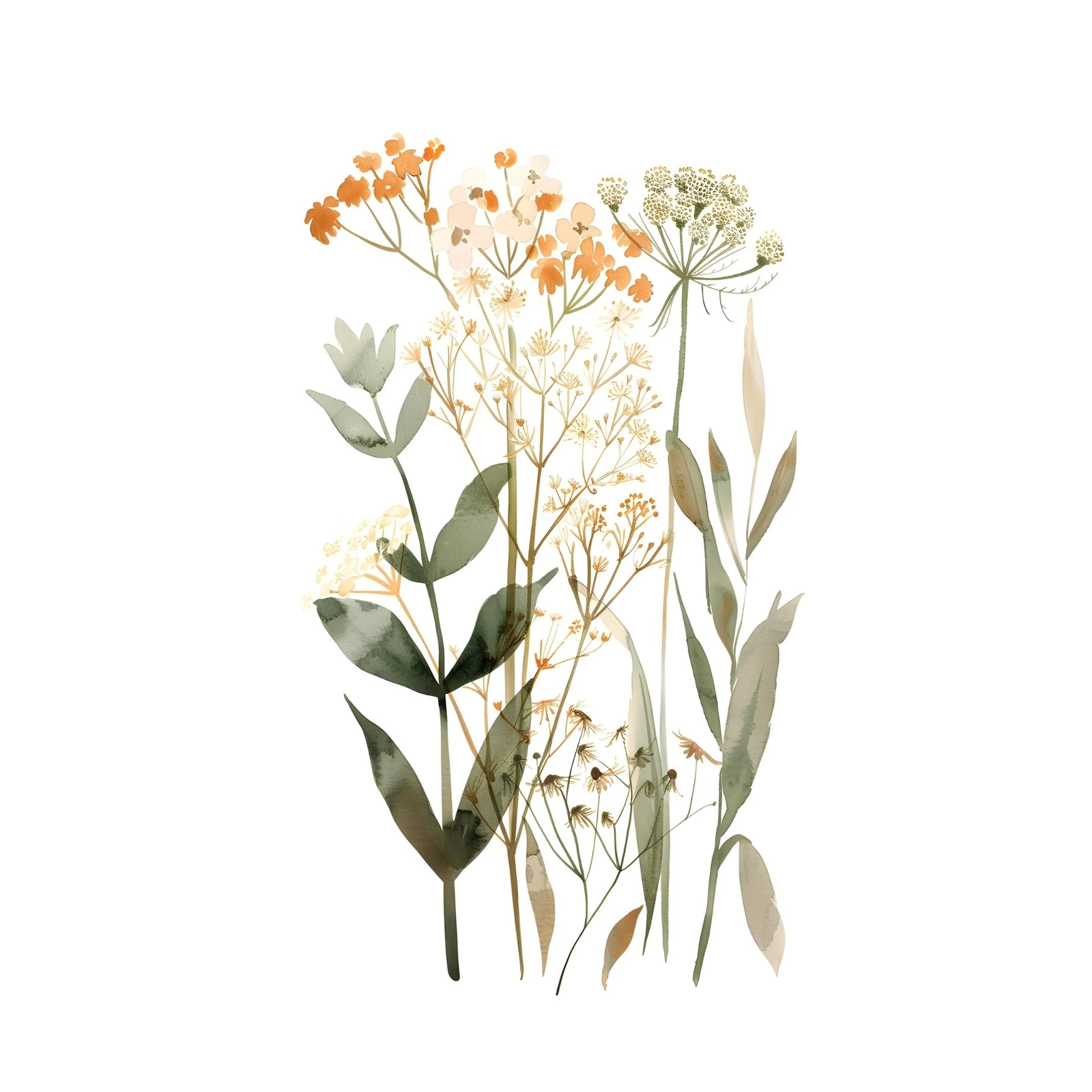 Ethereal Meadow Watercolor Botanical Wall Art