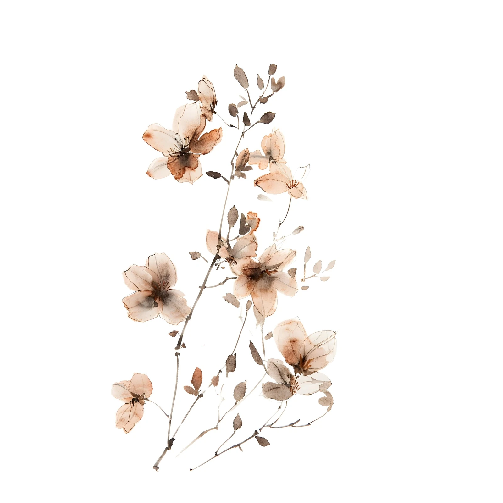 Ethereal Blossom Watercolor Wall Art Wall Art
