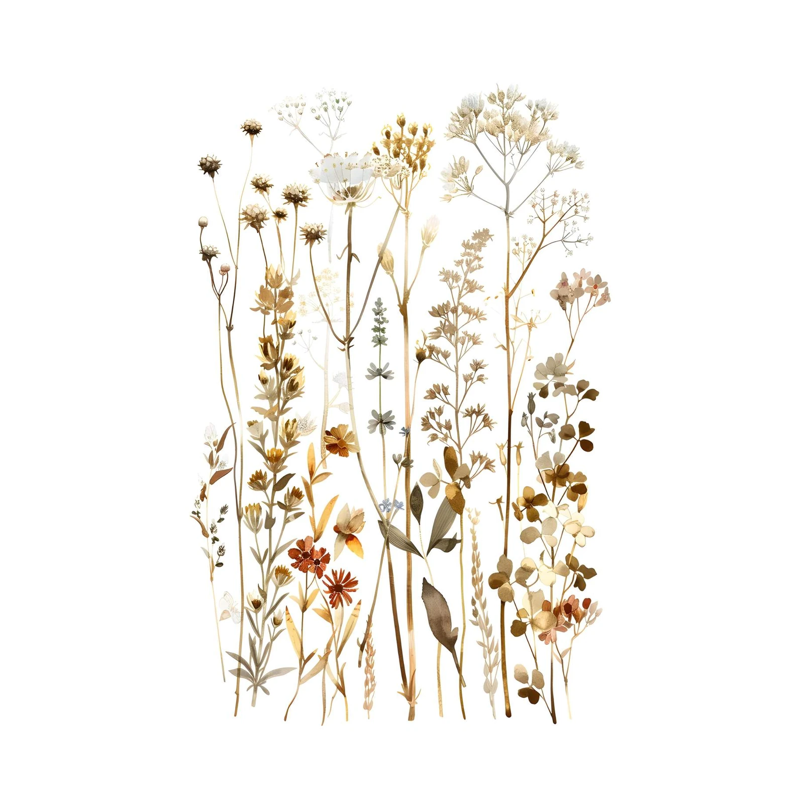 Ethereal Meadow Botanical Watercolor Wall Art