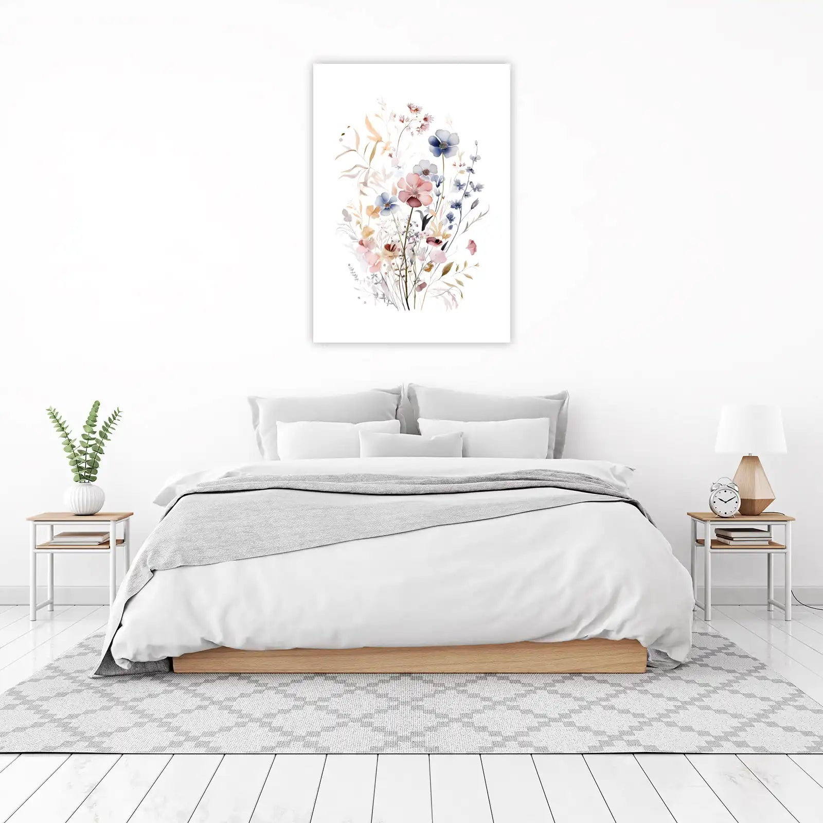 Soft Meadow Floral Watercolor Wall Art