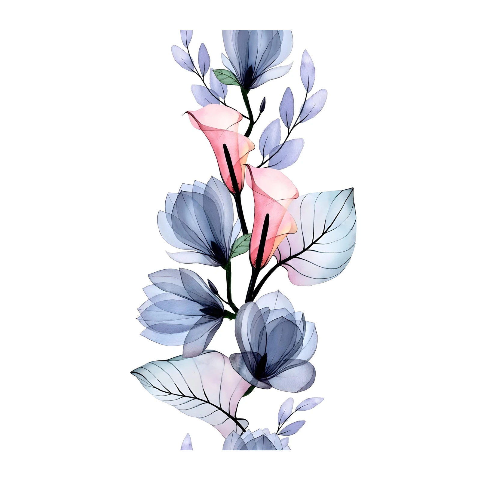 Elegant Floral Radiance Watercolor Wall Art