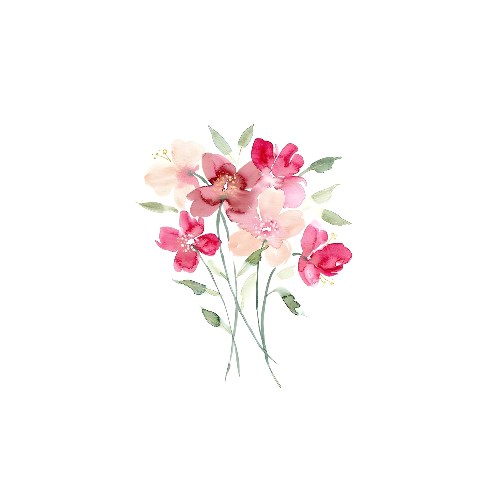 Vibrant Floral Watercolour Bunch Wall Art