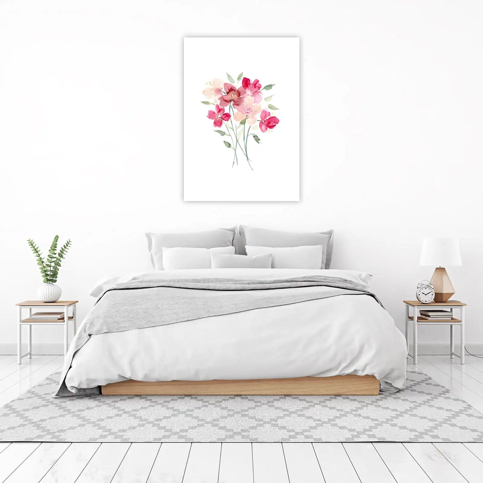 Vibrant Floral Watercolour Bunch Wall Art