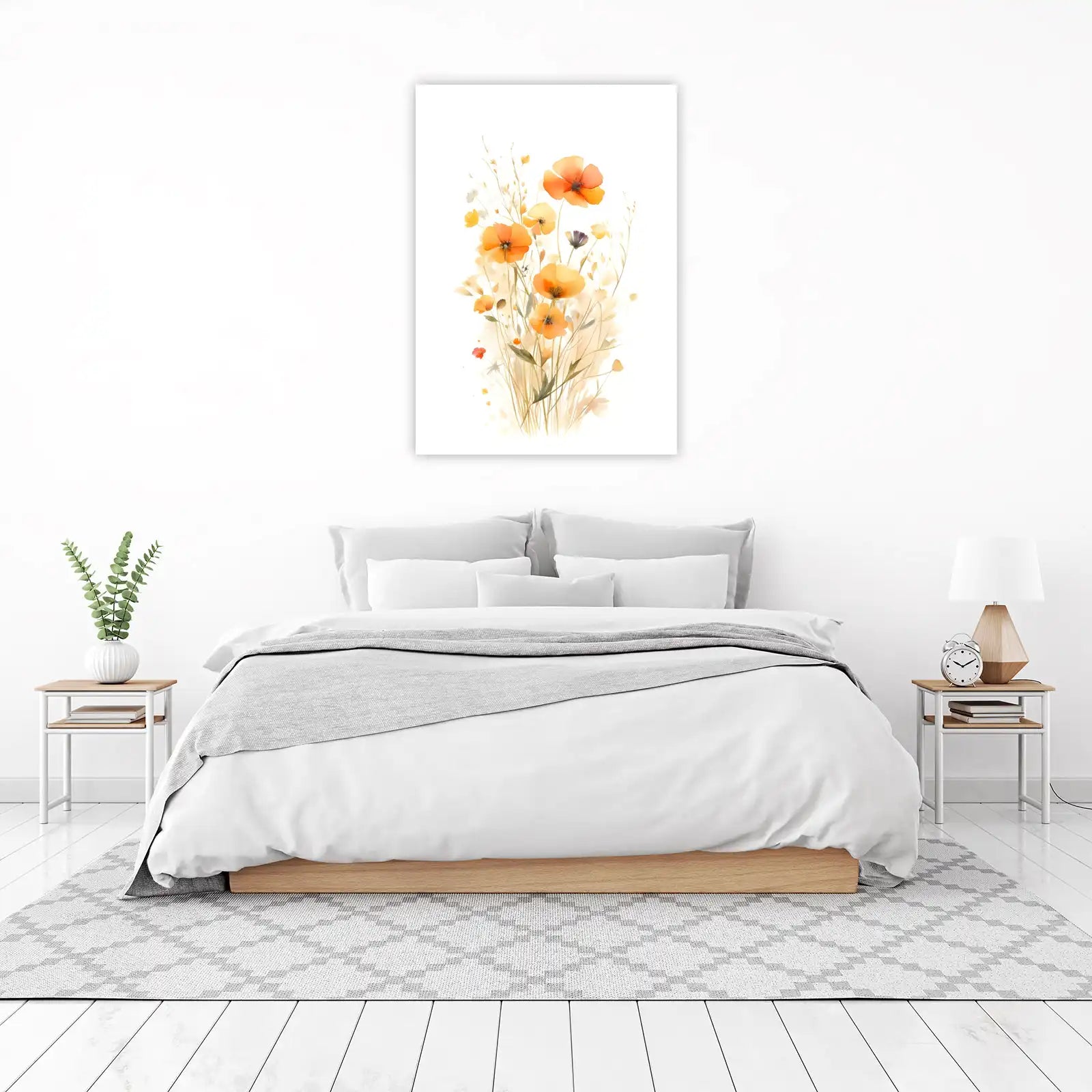 Vibrant Orange Poppy Meadow Wall Art