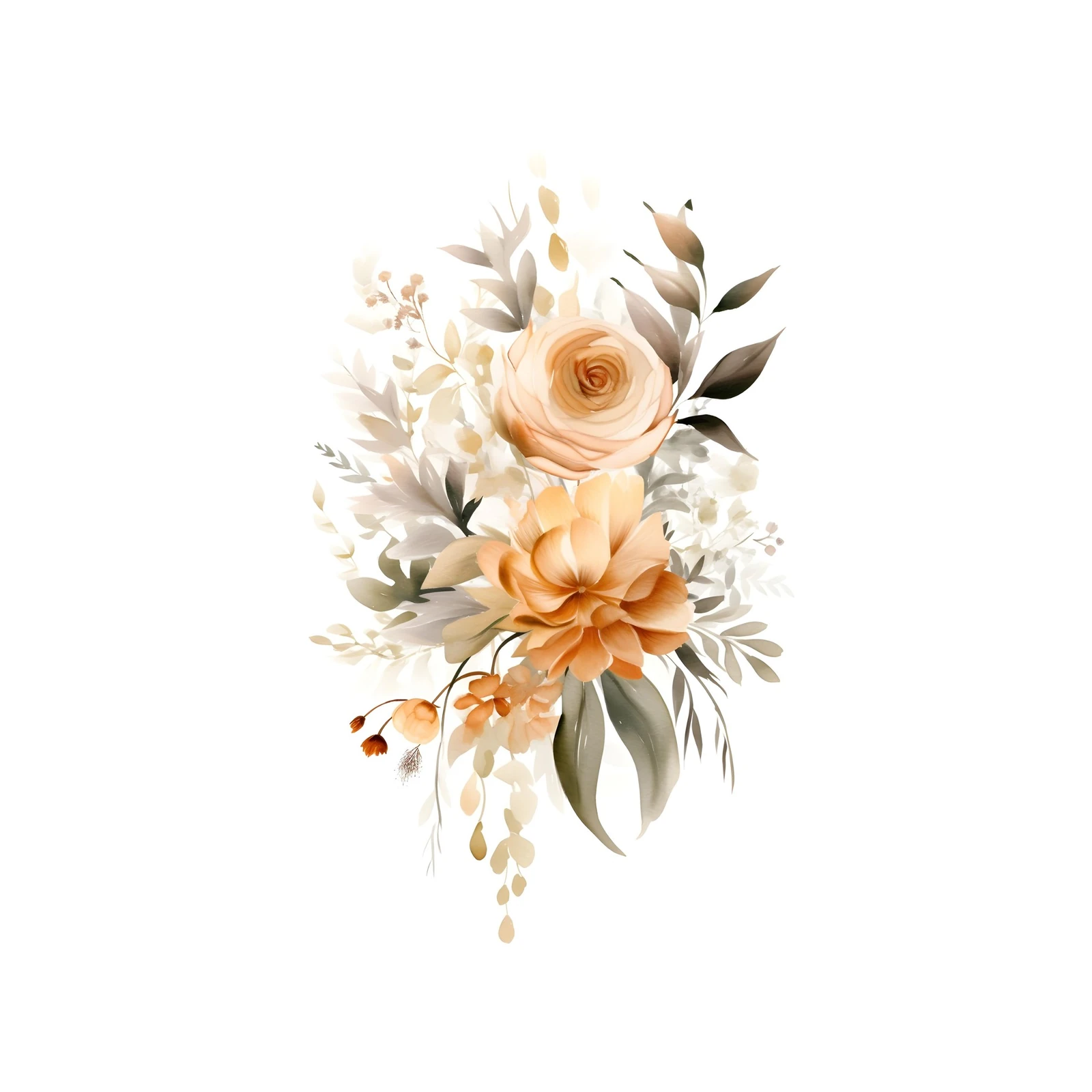Ethereal Peach Floral Arrangement Wall Art