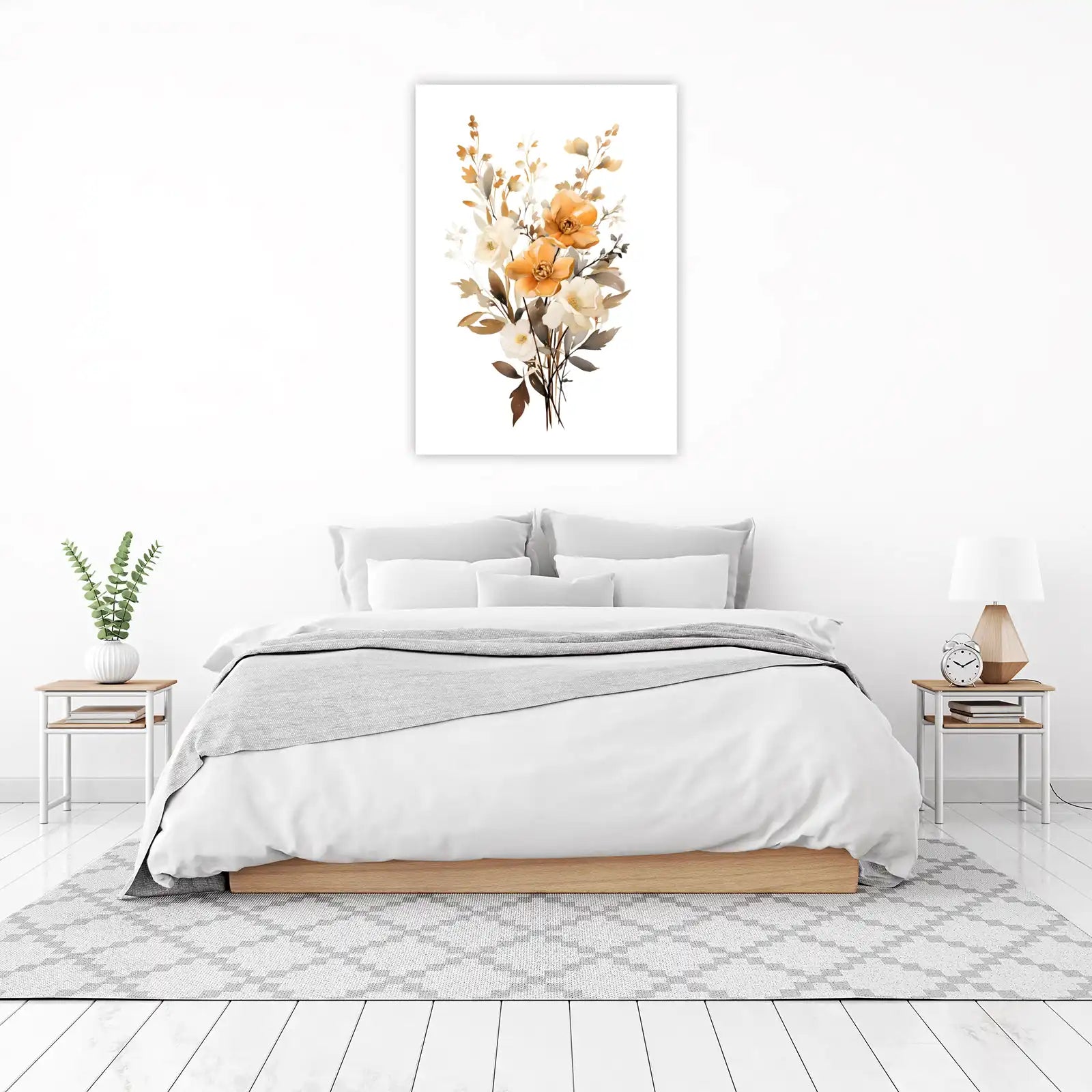 Elegant Amber Floral Bunch Wall Art