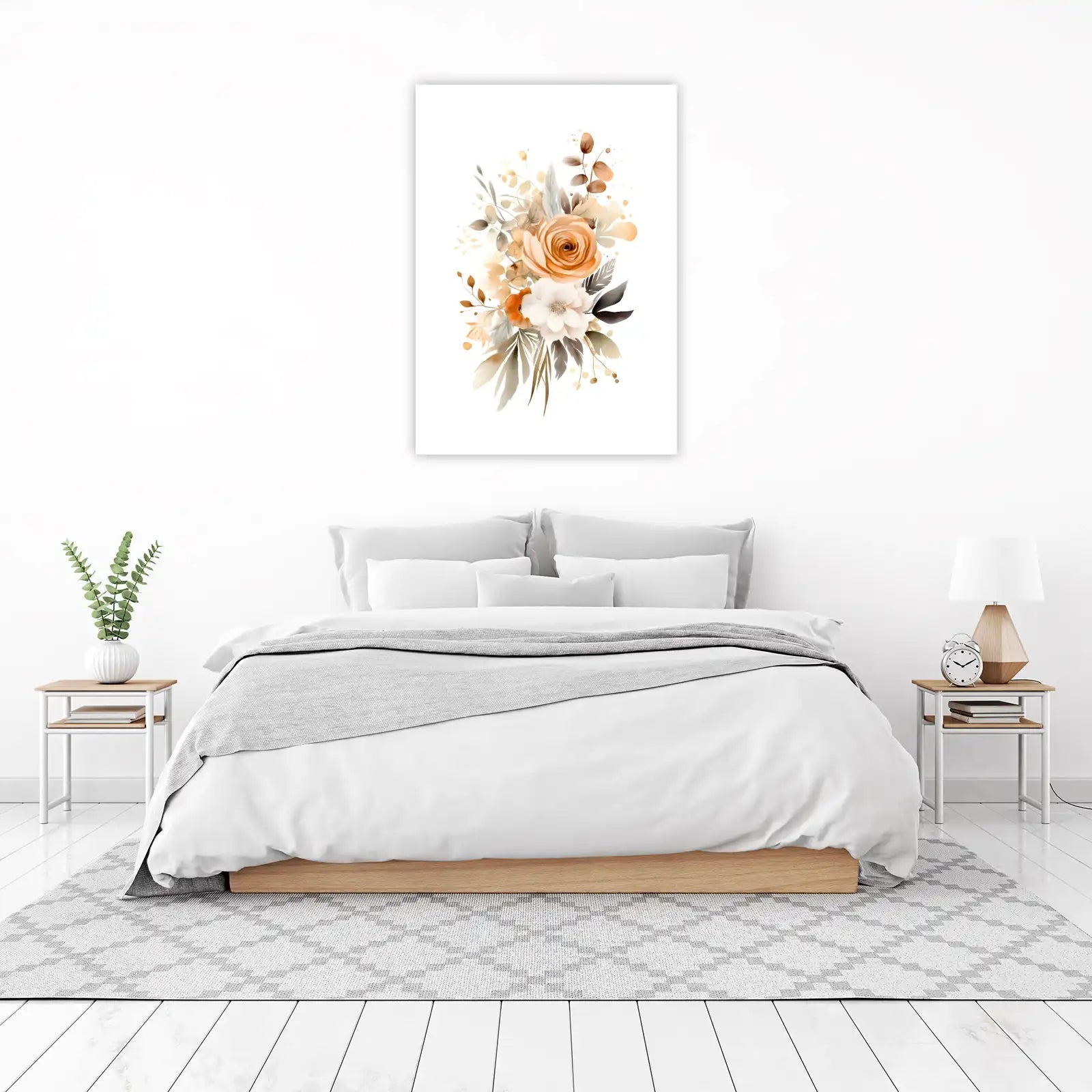 Boho Terracotta Floral Arrangement Wall Art