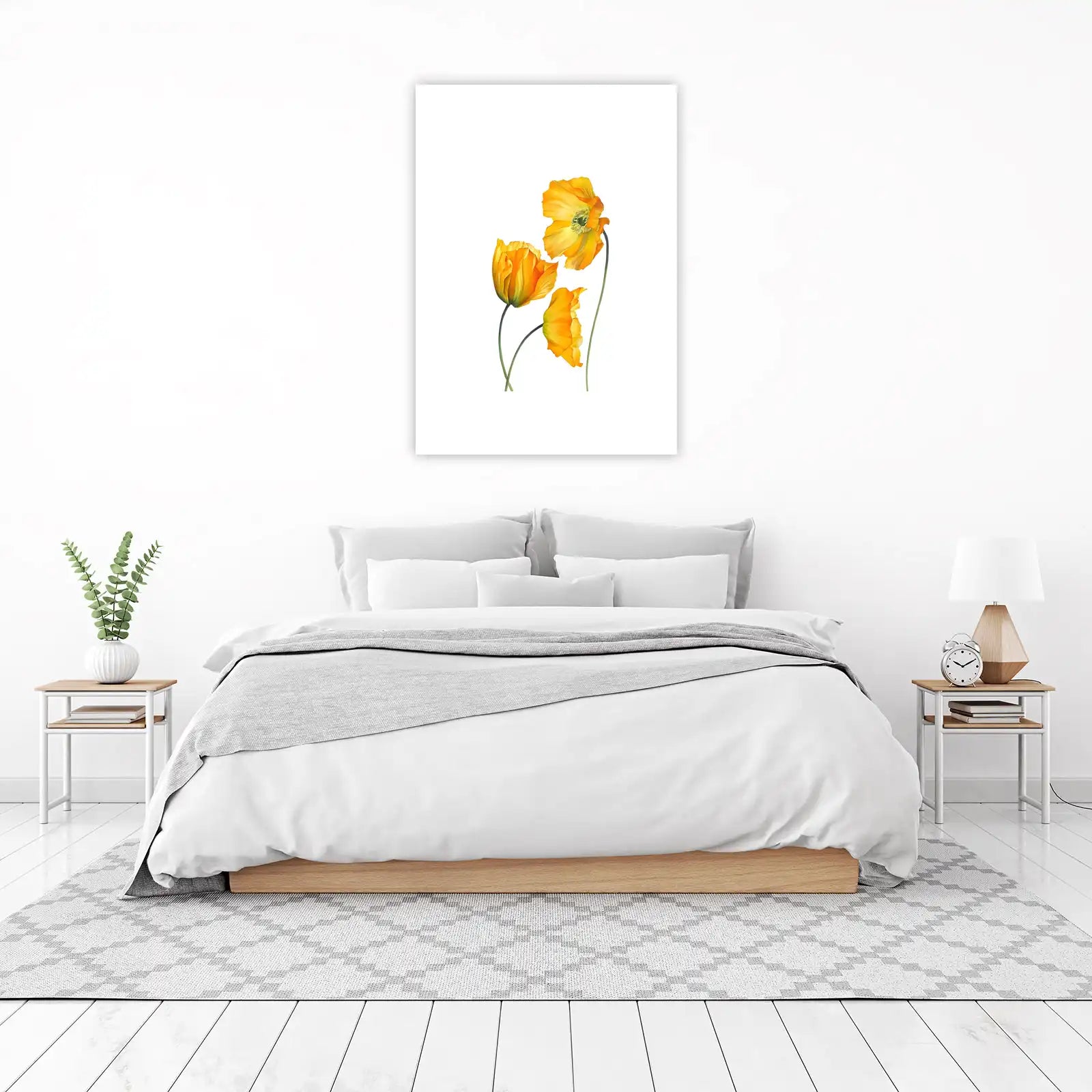 Vibrant Yellow Poppy Trio Wall Art
