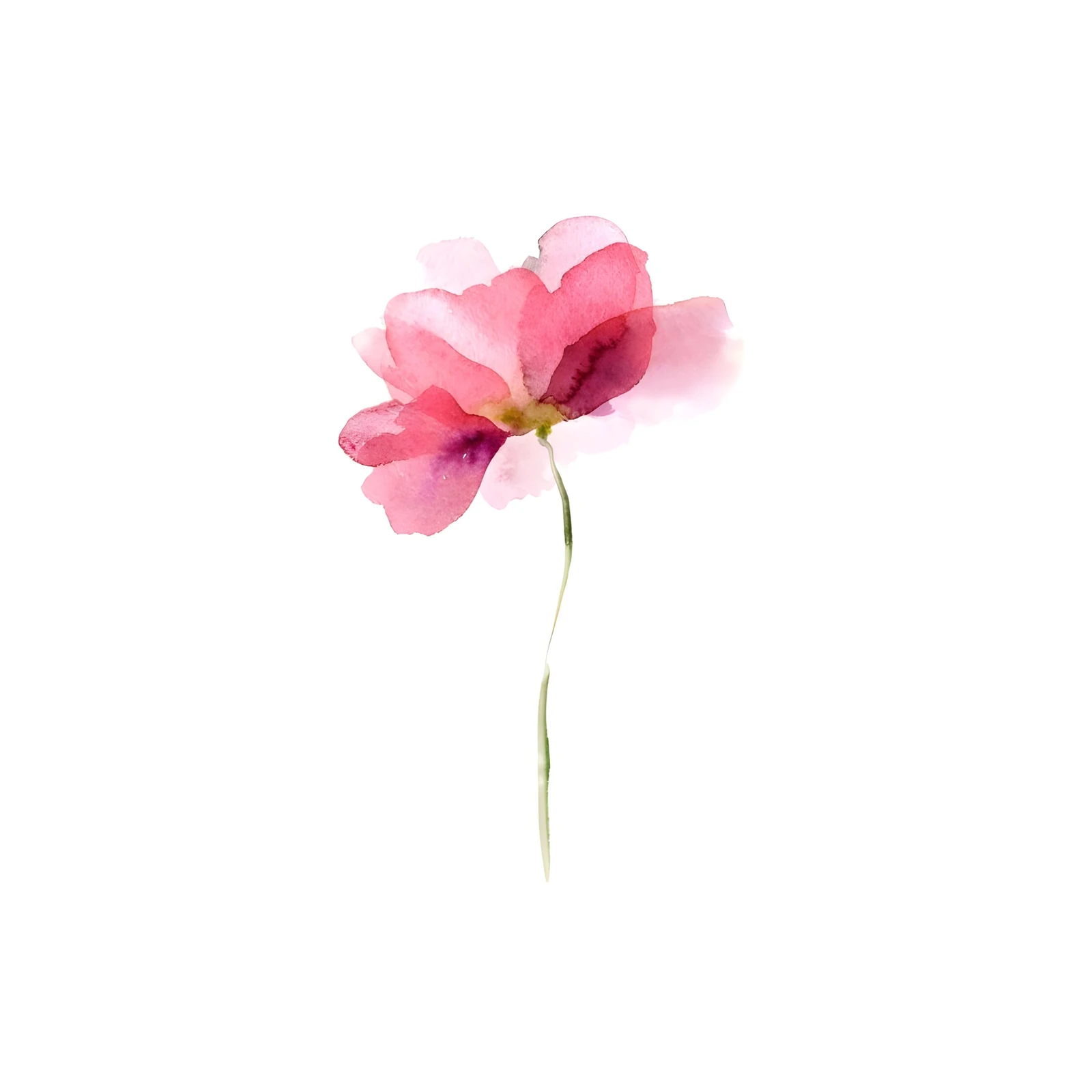 Pink Watercolor Flower Art Wall Art