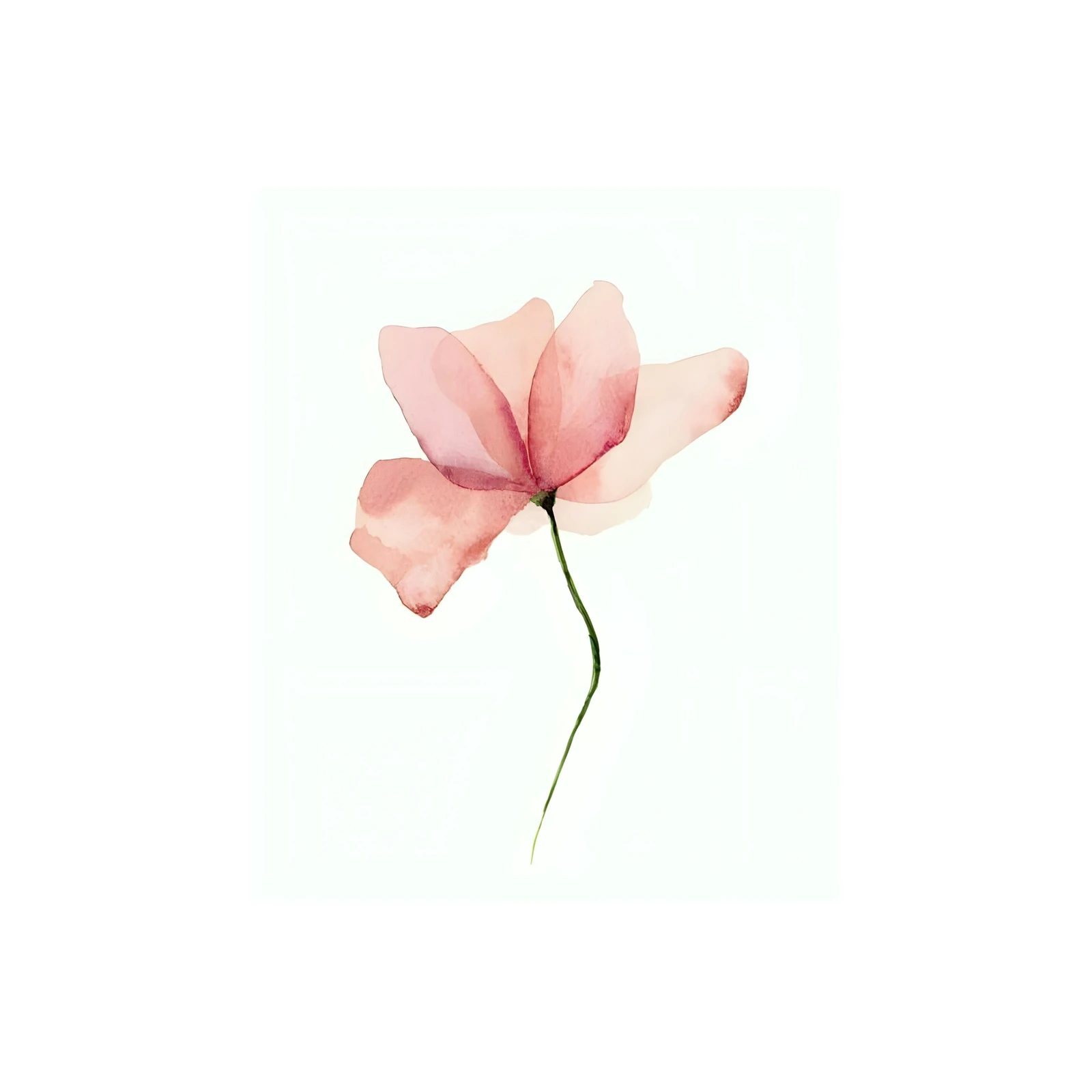 Ethereal Pink Floral Watercolor Wall Art