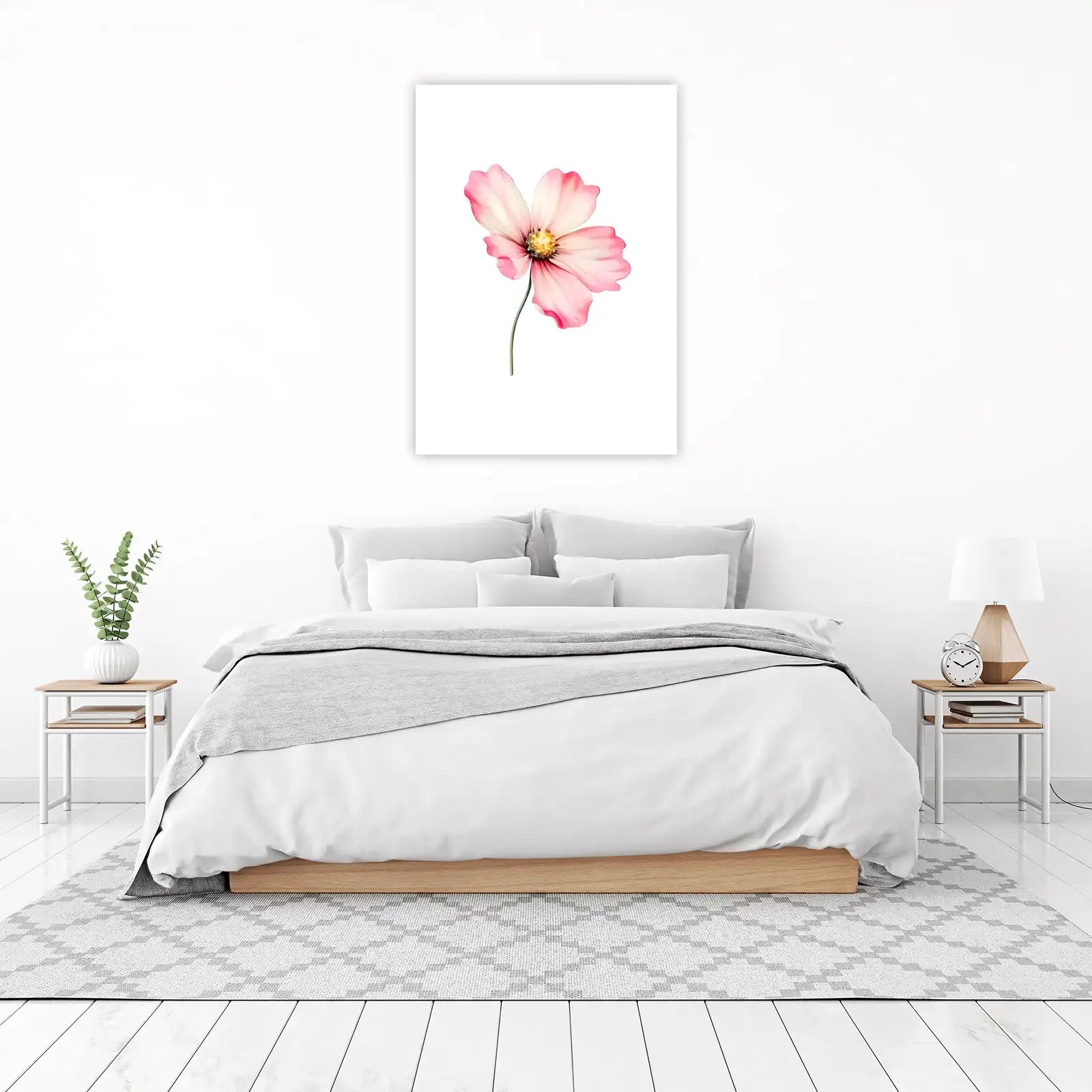 Elegant Pink Cosmos Flower Art Wall Art