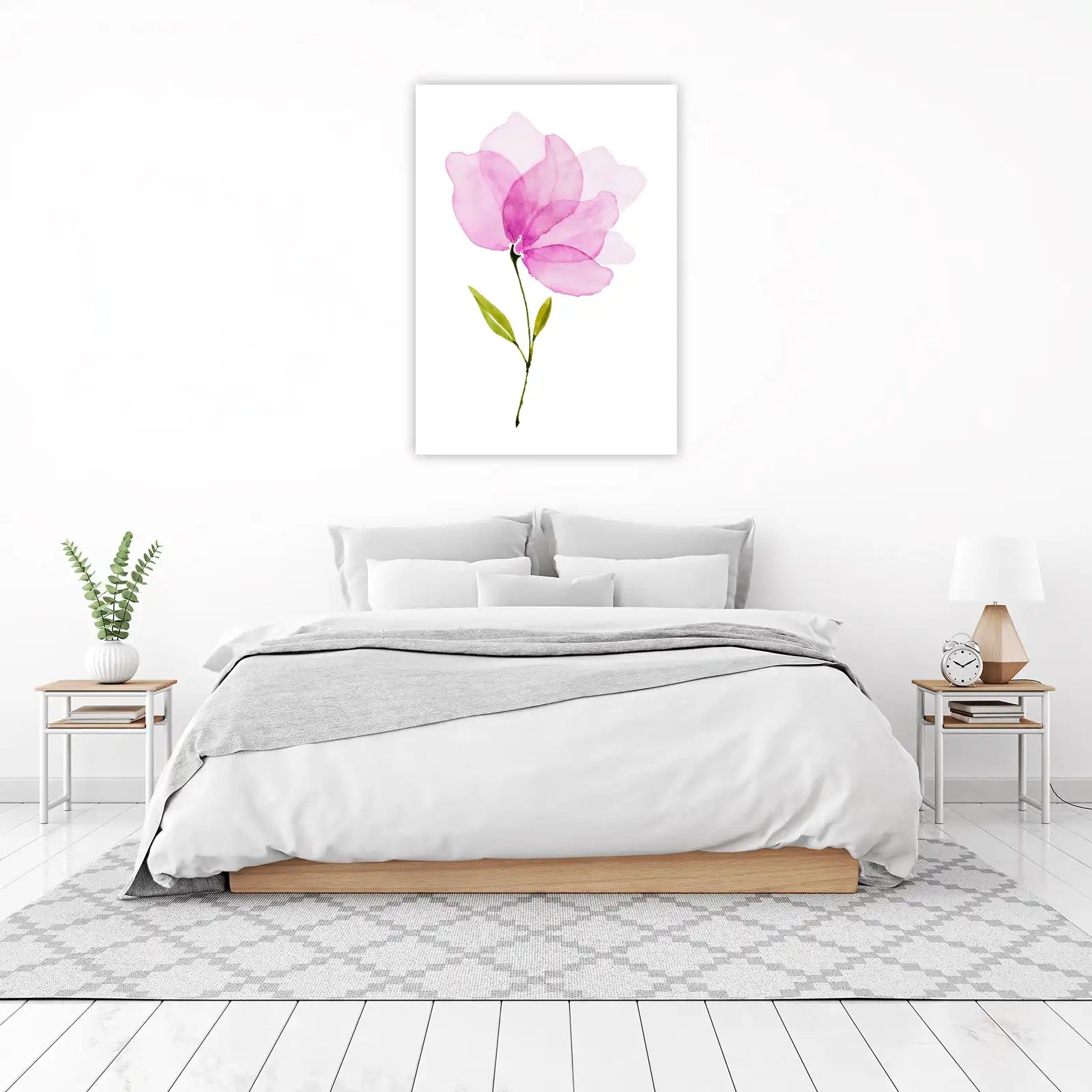 Pink Watercolor Flower Art Wall Art