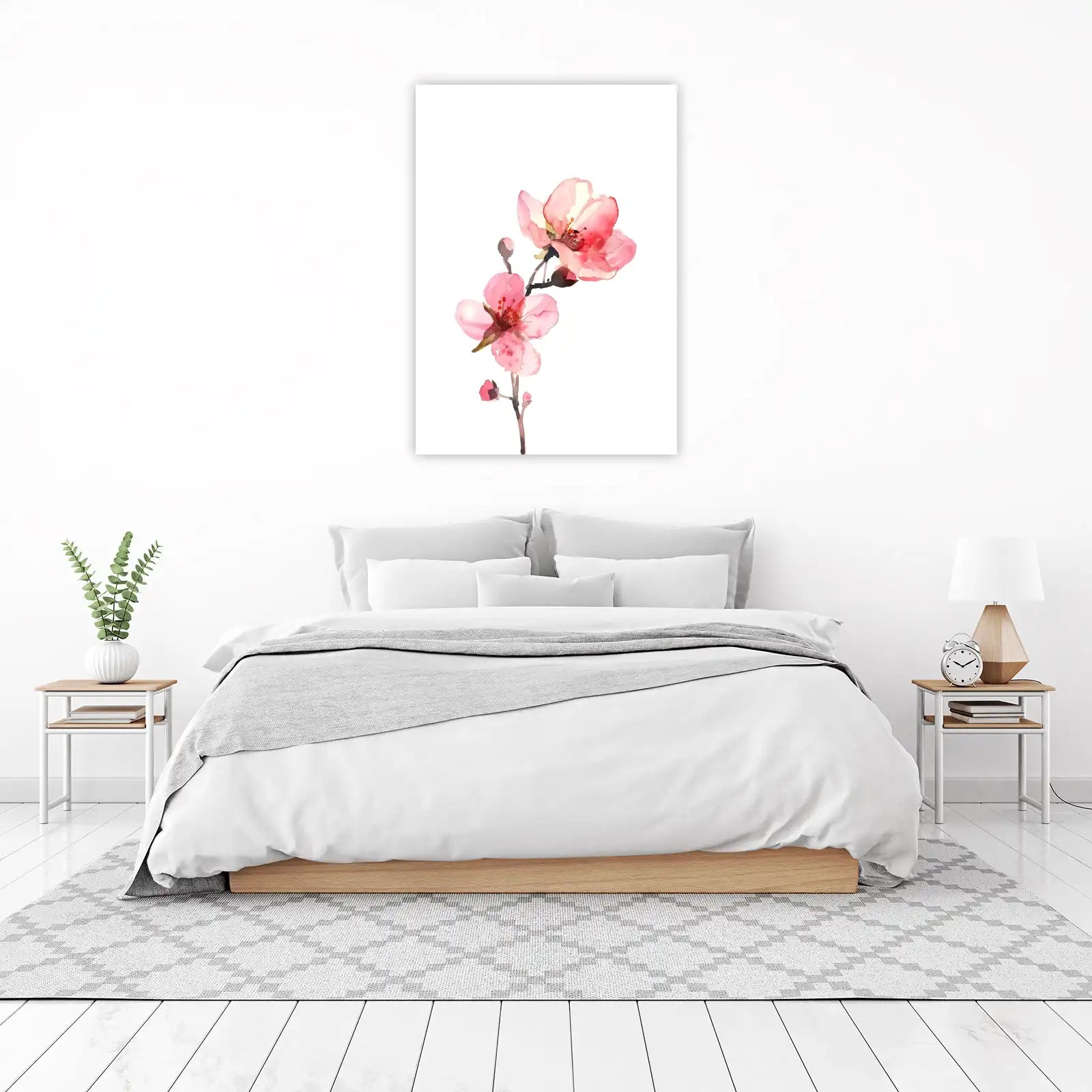 Delicate Pink Blossom Watercolor Wall Art