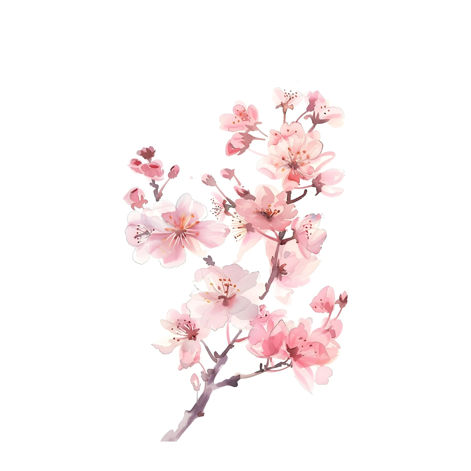 Blossoming Serenity Pink Cherry Blossom Wall Art