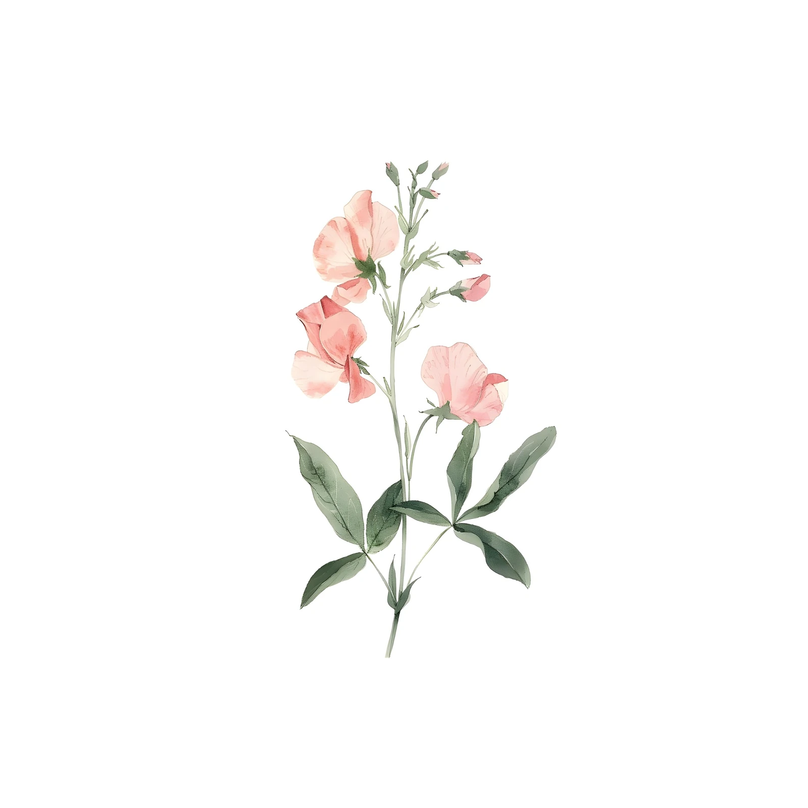Delicate Pink Floral Botanical Wall Art
