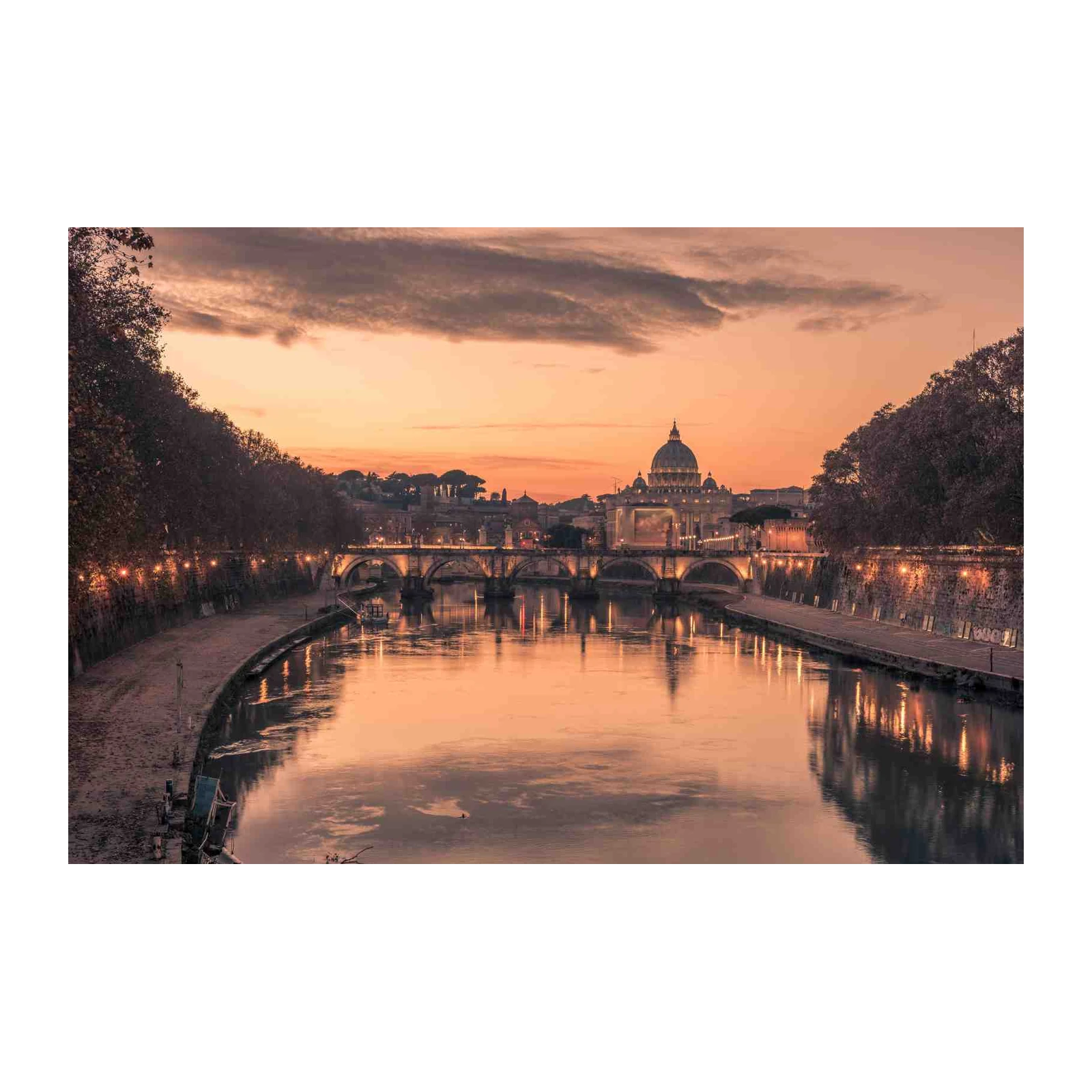 Rome Sunset Tiber River St. Peter's Basilica Wall Art