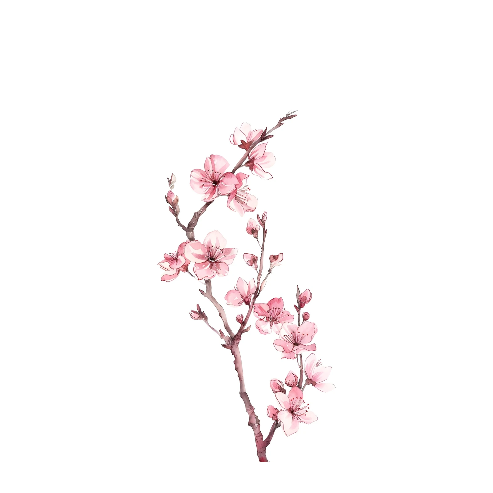 Delicate Pink Blossom Branch Wall Art