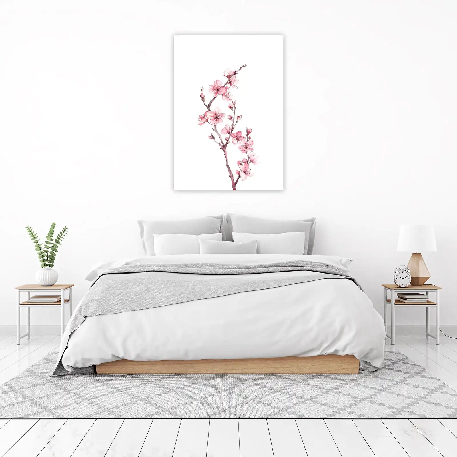 Delicate Pink Blossom Branch Wall Art