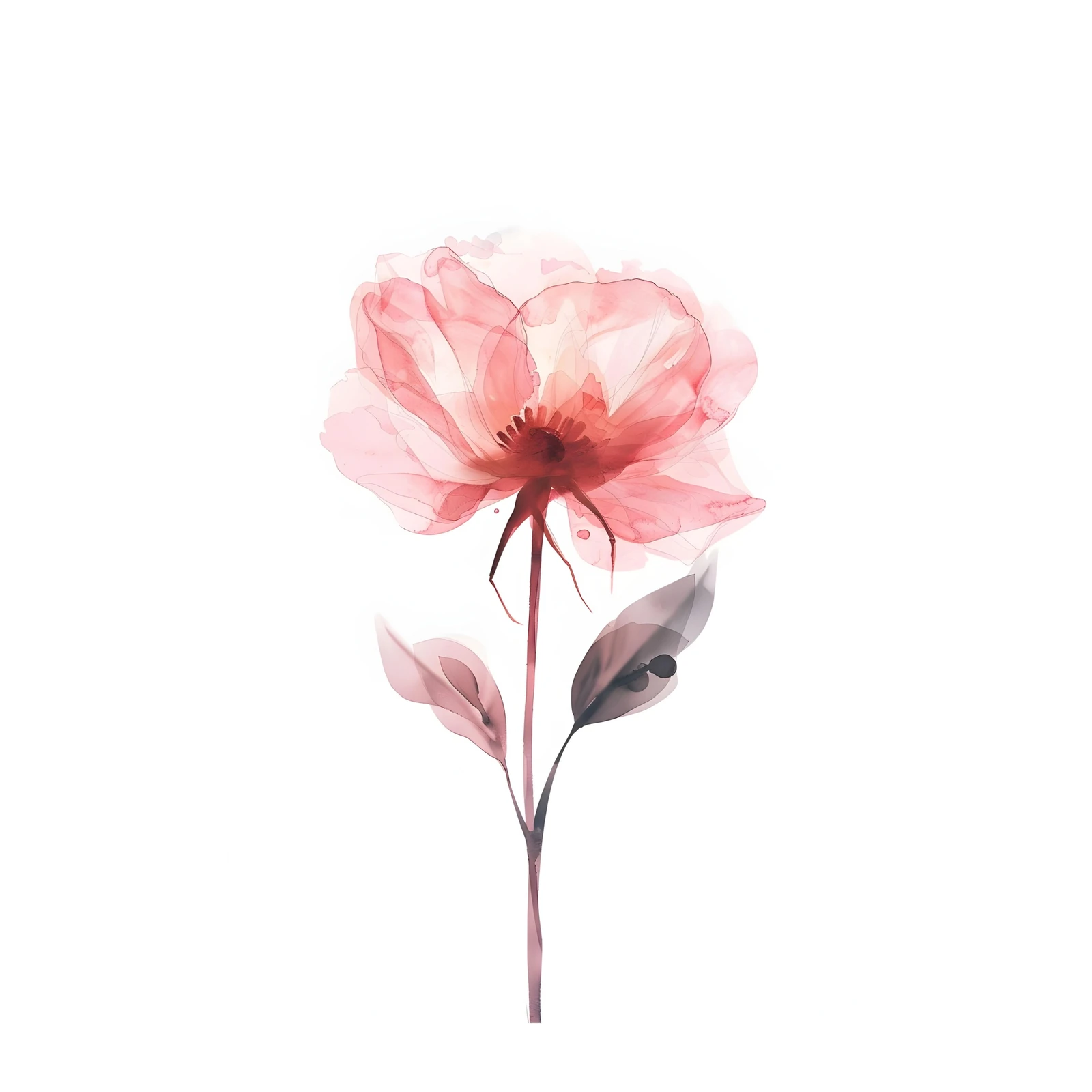 Delicate Pink Peony Watercolor Wall Art