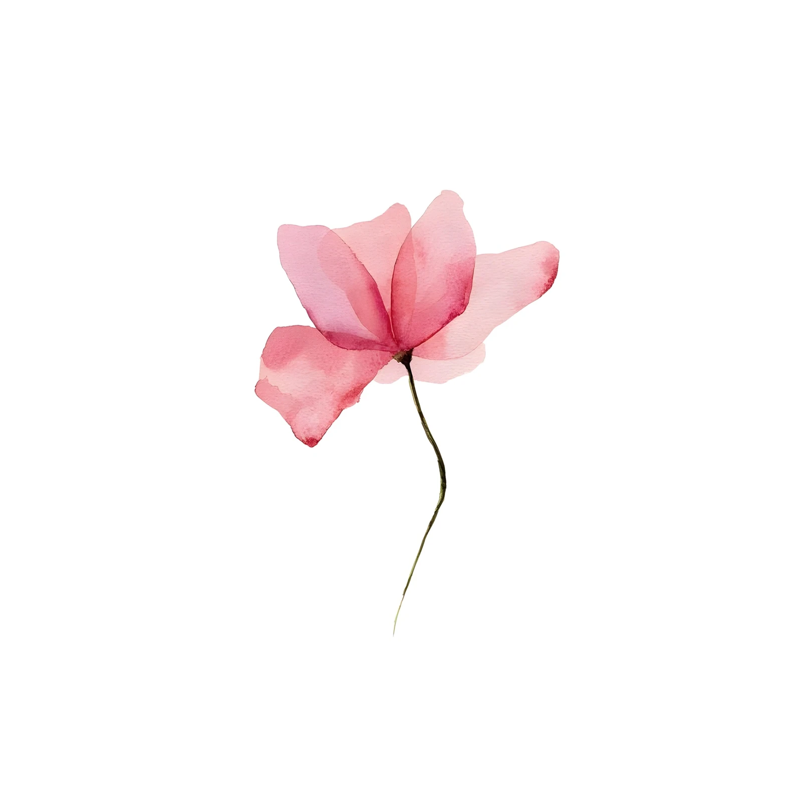 Blush Pink Watercolor Flower Wall Art