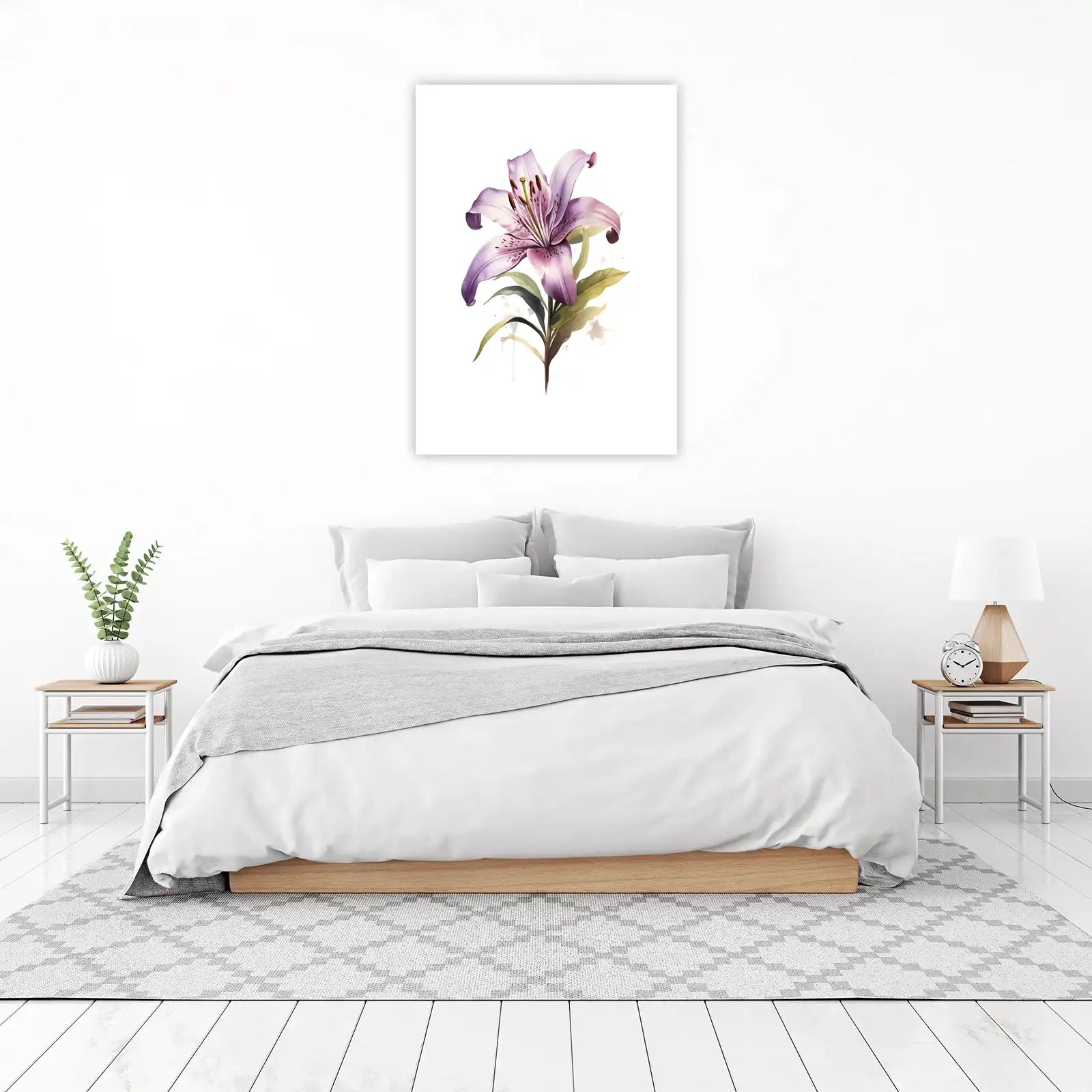 Elegant Purple Lily Floral Wall Art