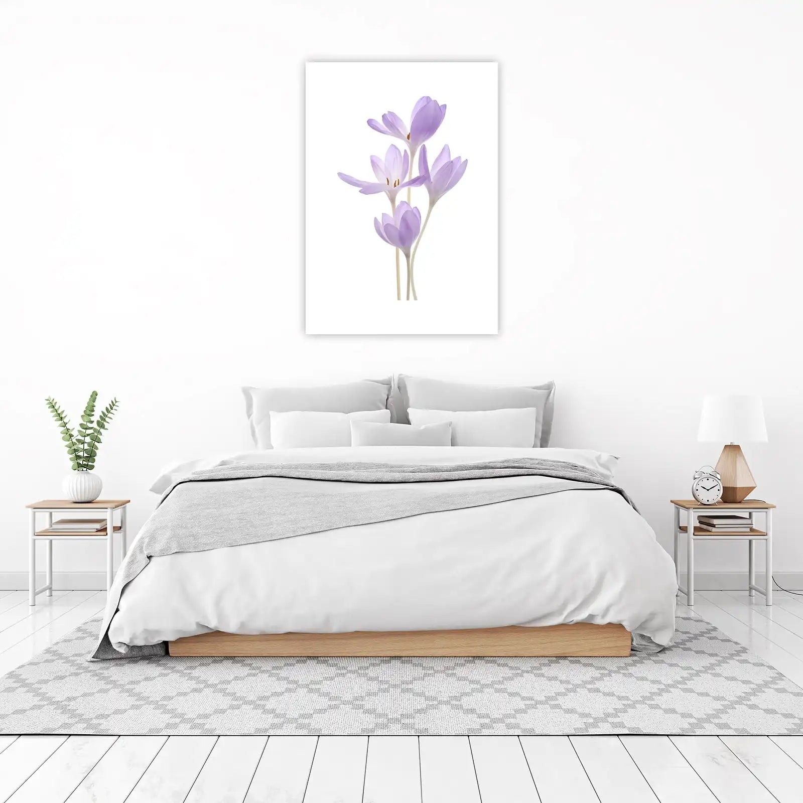 Delicate Lavender Crocus Botanical Wall Art