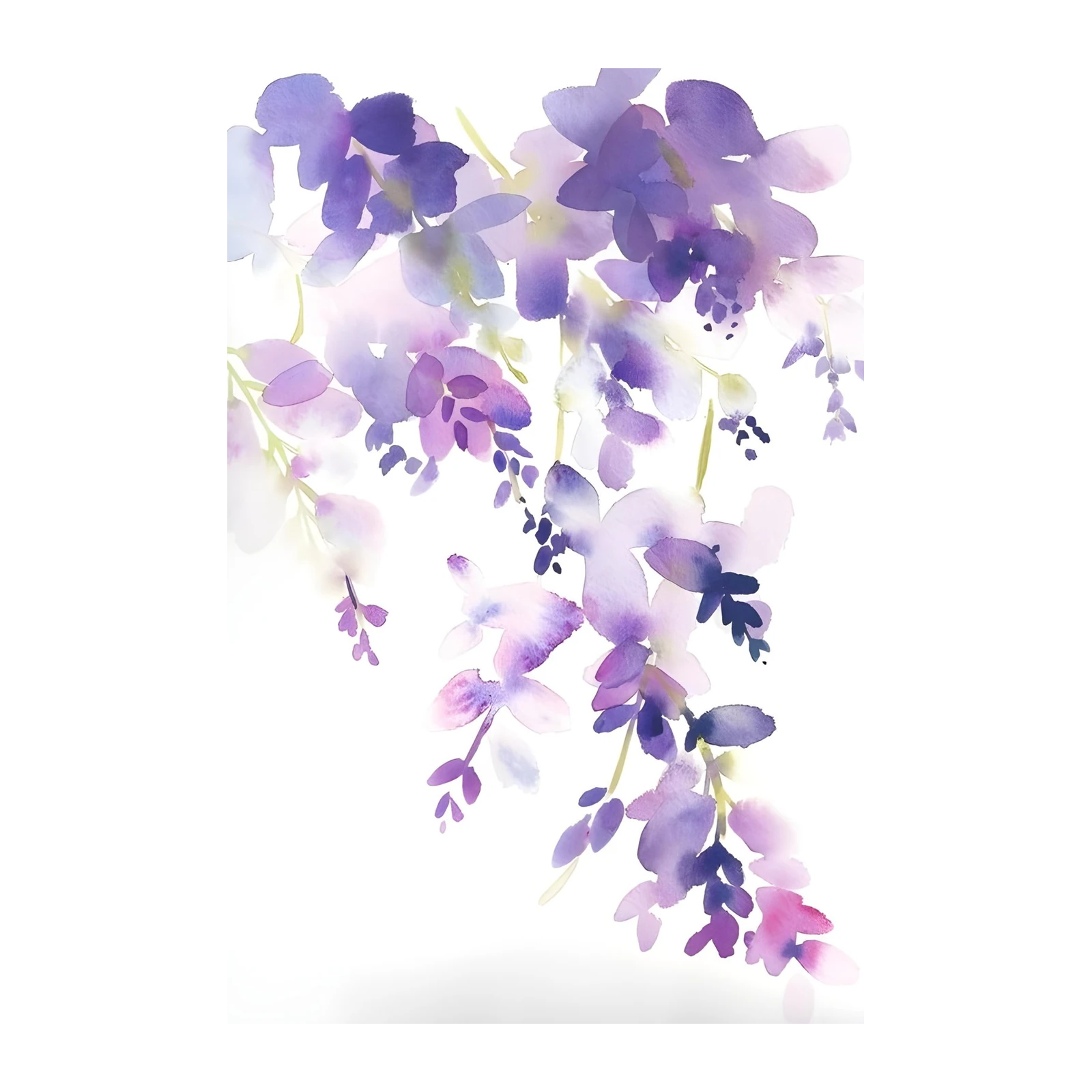 Serene Purple Floral Watercolor Wall Art